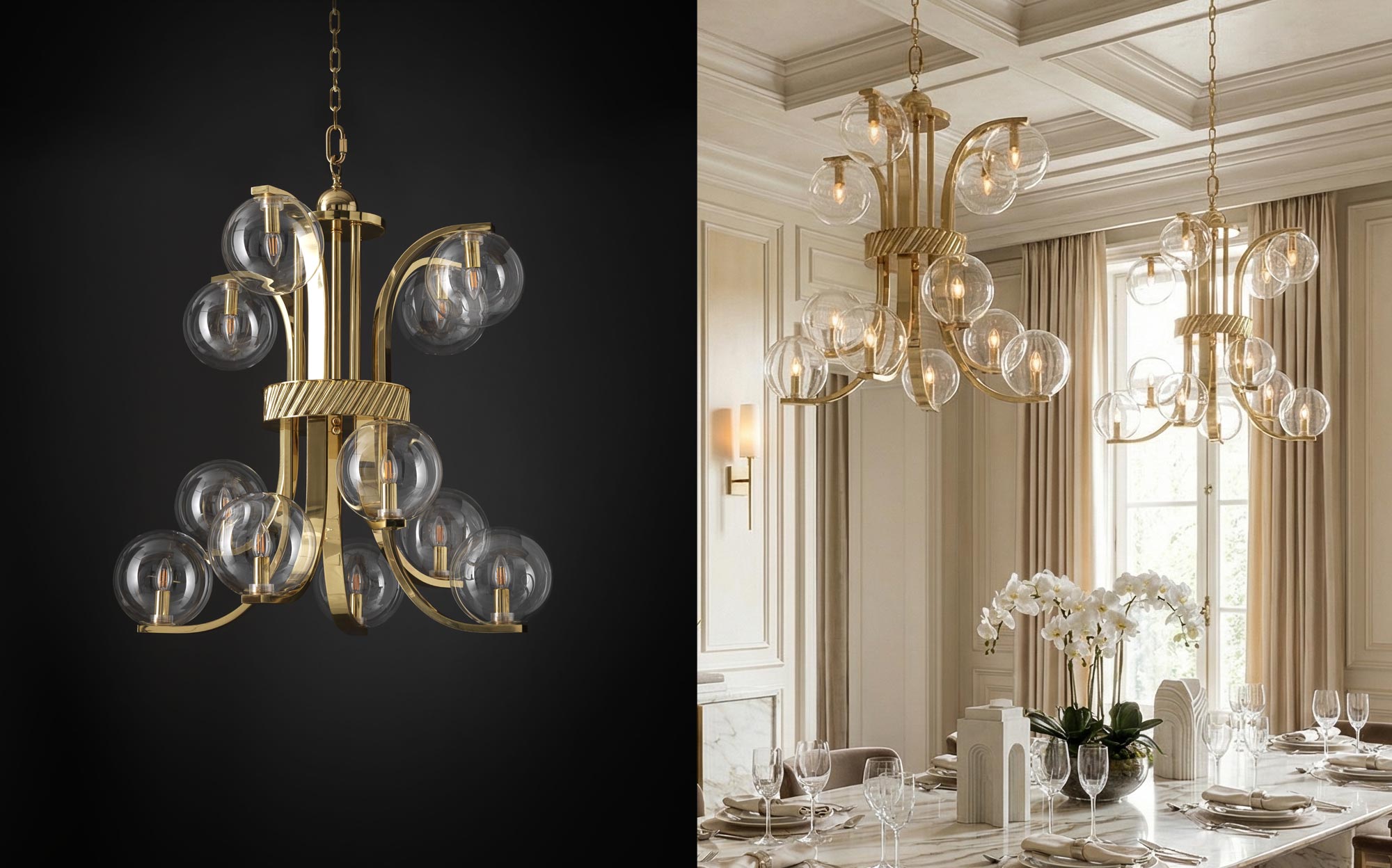 Badari pink crystal chandelier with Italian luxury craftsmanship