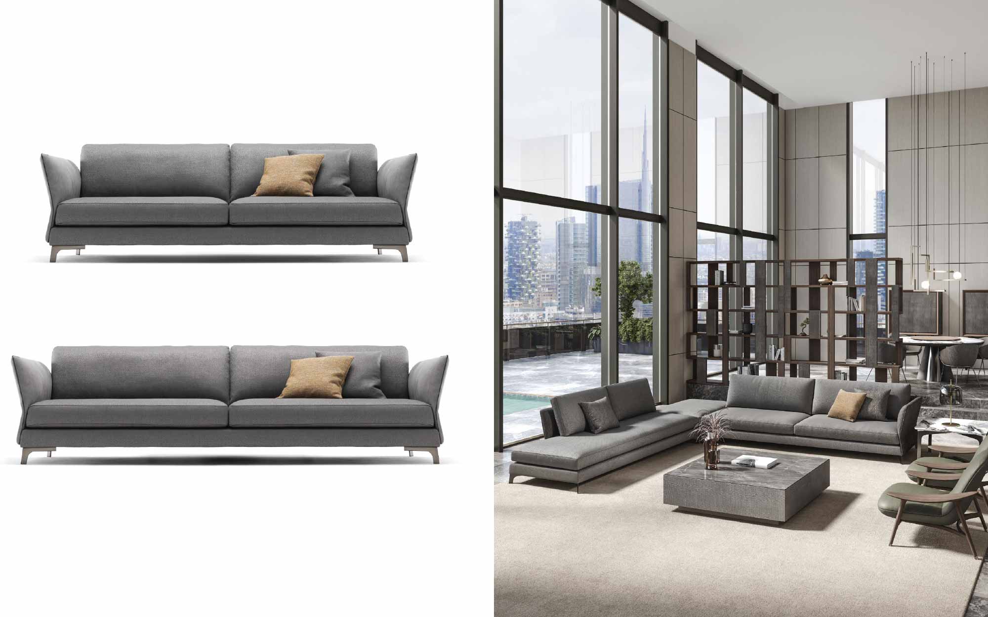 Ceppi Italian luxury sofa composition featuring elegant lines and balanced design | 101DOMUS