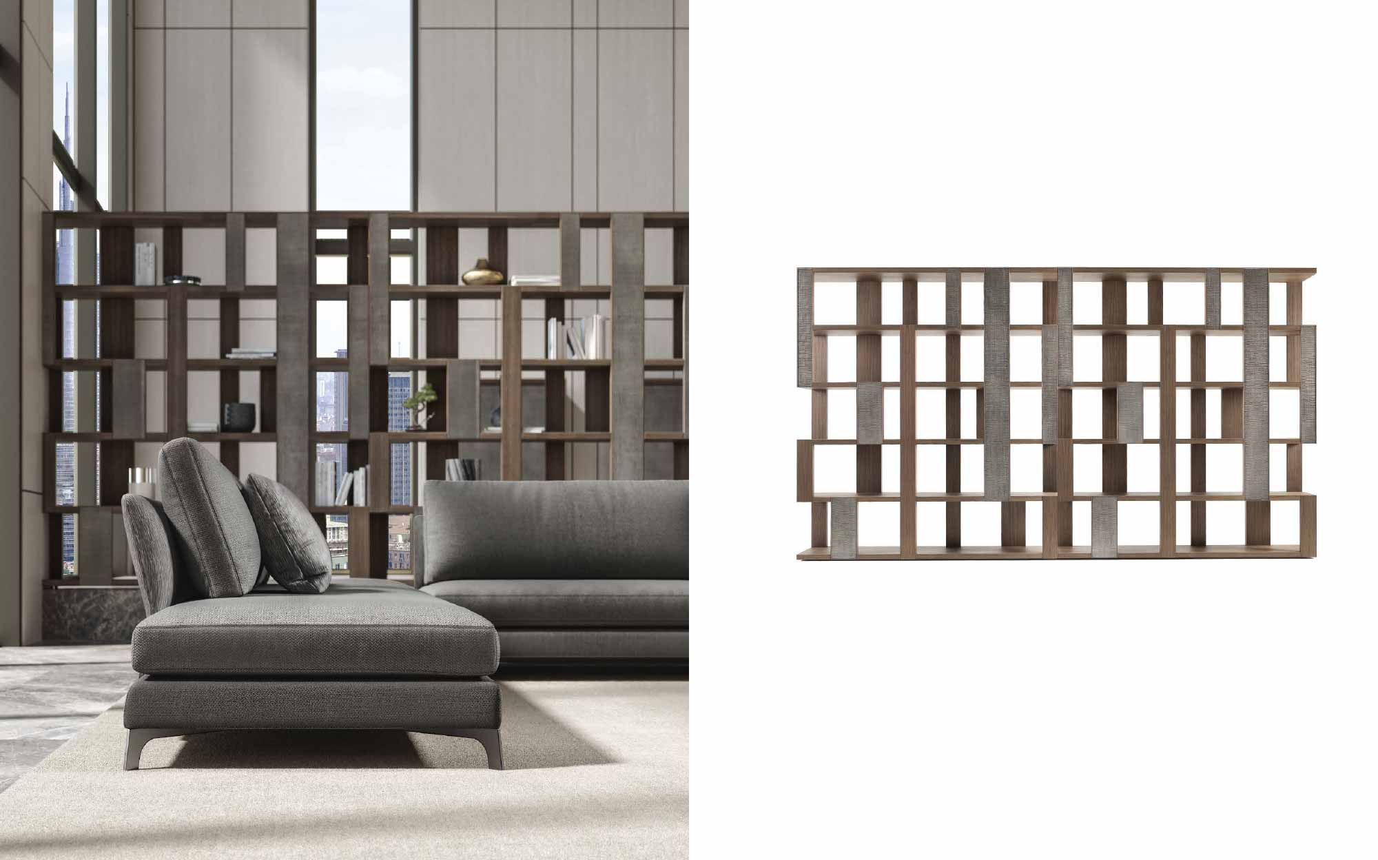 Ceppi Italian luxury shelving system with architectural design and elegant structure | 101DOMUS