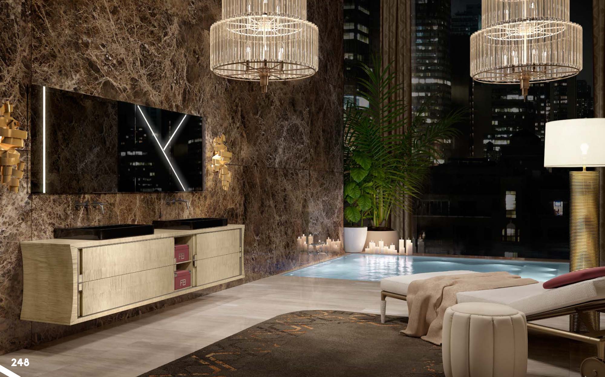 Madia con finitura lucida e design ondulato | Tonin Casa | 101DOMUS Madia moderna nera lucida con ante ondulate Tonin Casa