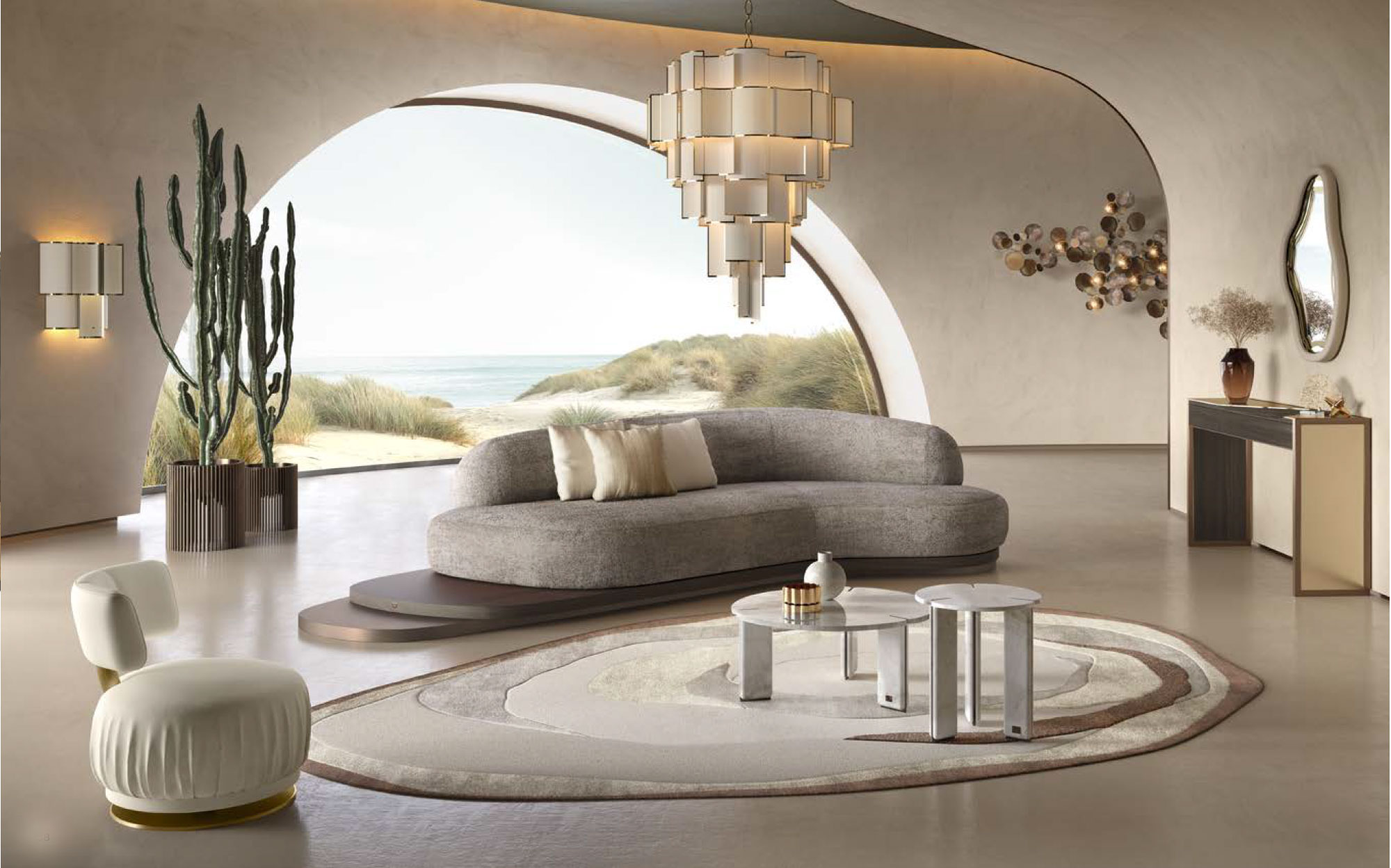 Luxury designer armchair by IVG Home Collection Materica &ndash; Italian furniture with soft shapes and natural textures | 101Domus