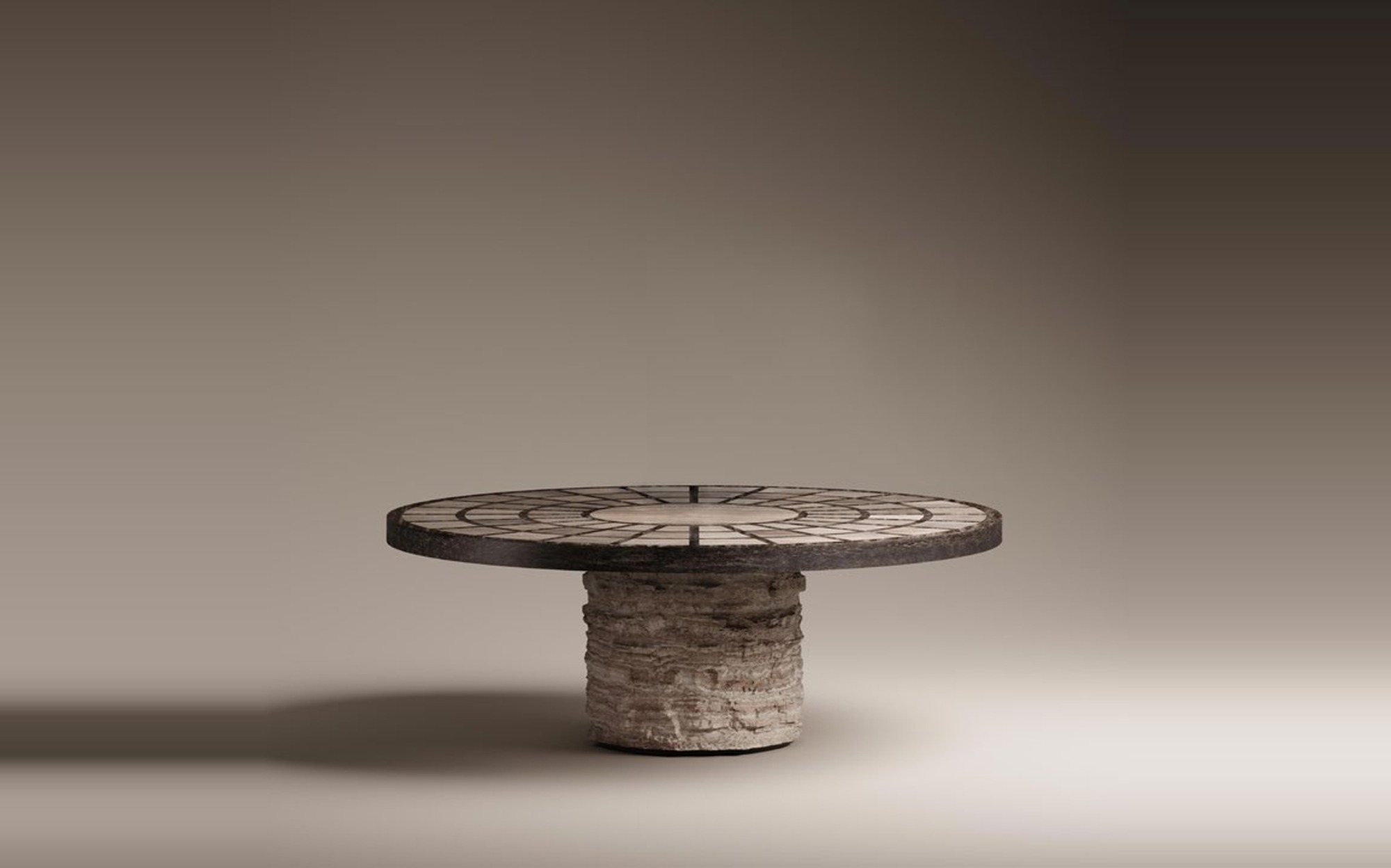 Tecton Luxury Travertine Dining Table by Monitillo1980 Monitillo1980 Tecton travertine dining table, sculptural Italian furniture designed by Félix Millory