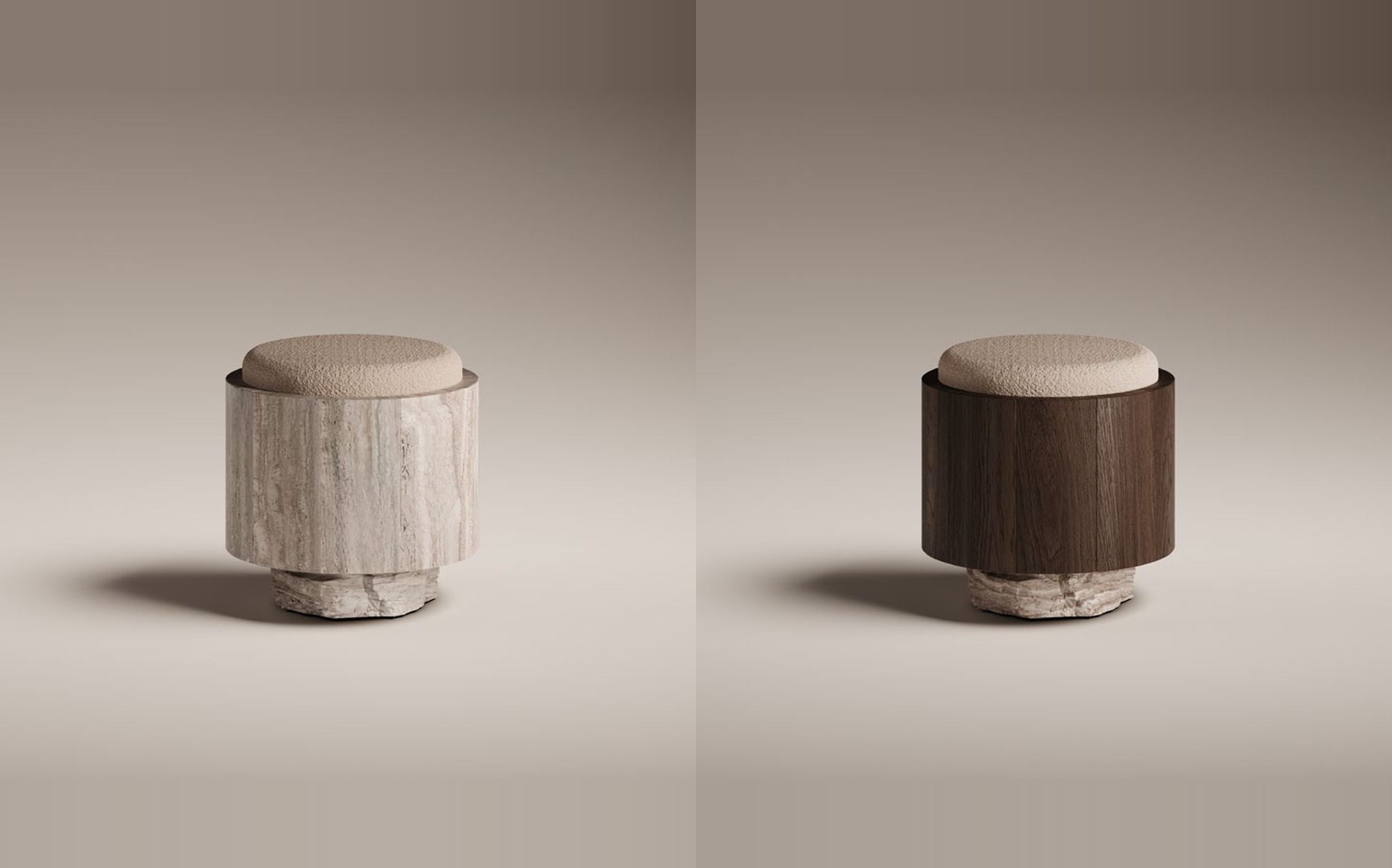 Tecton Luxury Designer Stool by Monitillo1980 Monitillo1980 Tecton designer stool, sculptural contemporary seating for luxury Italian interiors