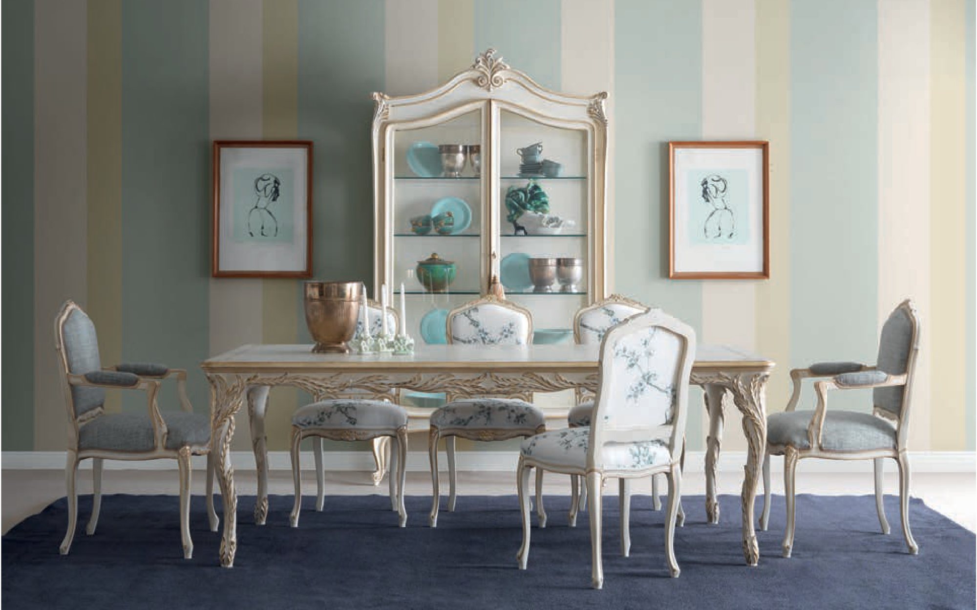 Luxury dining furniture by Silvano Grifoni | 101domus Luxury dining table with chairs by Silvano Grifoni crafted for classic Italian dining rooms