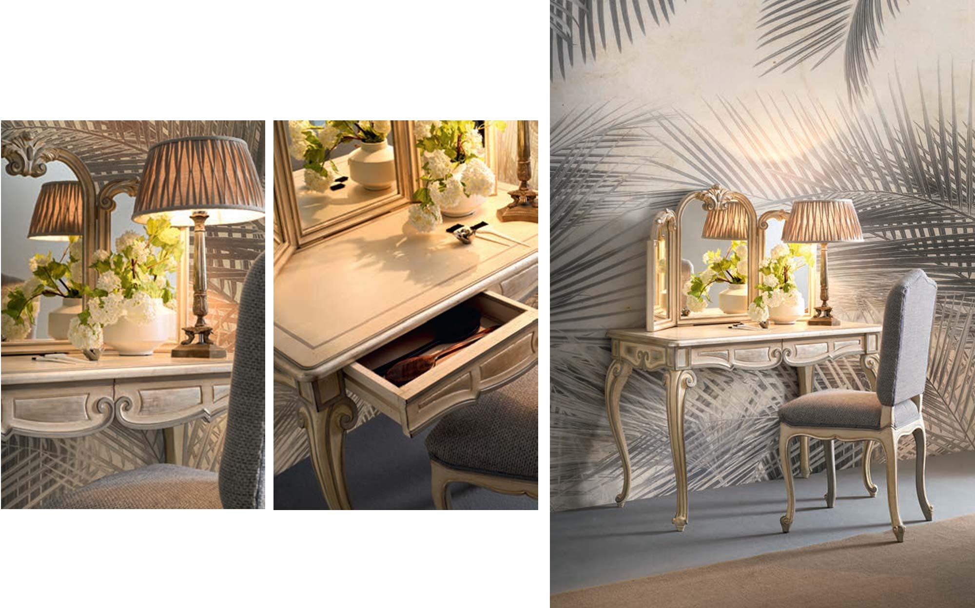 Luxury vanity table by Silvano Grifoni Night Collection | 101domus Luxury vanity table and mirror by Silvano Grifoni with refined Italian craftsmanship