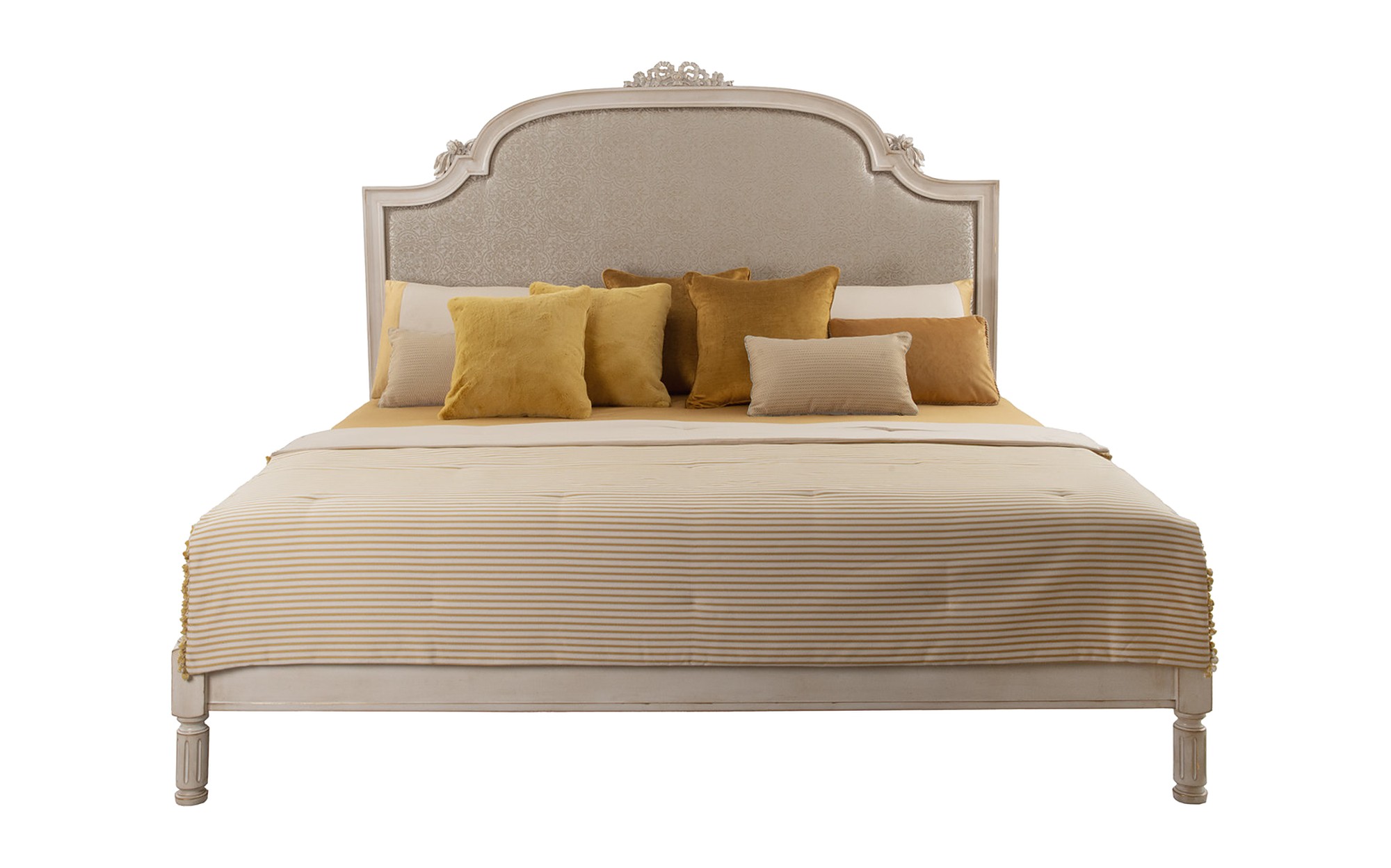 Bellotti Ezio Essential Classic upholstered bed with carved headboard Bellotti Ezio Essential Classic upholstered bed with carved headboard – classic Italian luxury furniture in Louis XVI style