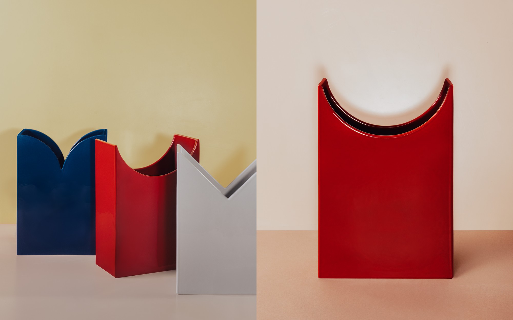 Bitossi Ceramiche New Collection 2026 Onda vases in blue, red and grey Bitossi Ceramiche New Collection 2026 Onda vases in blue, red and grey – Italian design ceramics