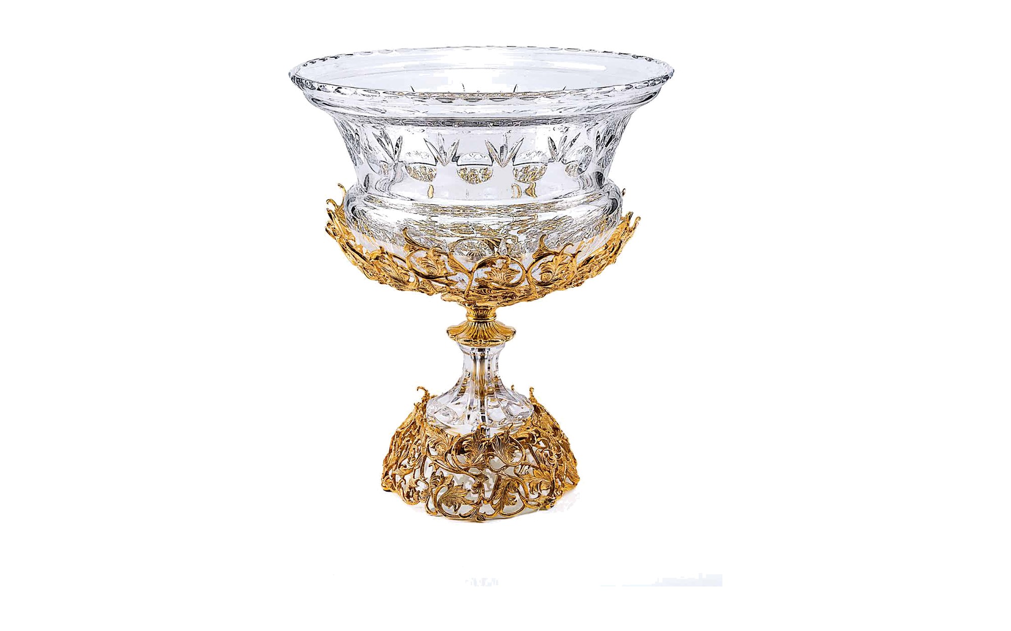 I Biagi Renaissance 2025 crystal vase on gold base I Biagi Renaissance 2025 crystal vase on gold base – Italian luxury crystal and gold