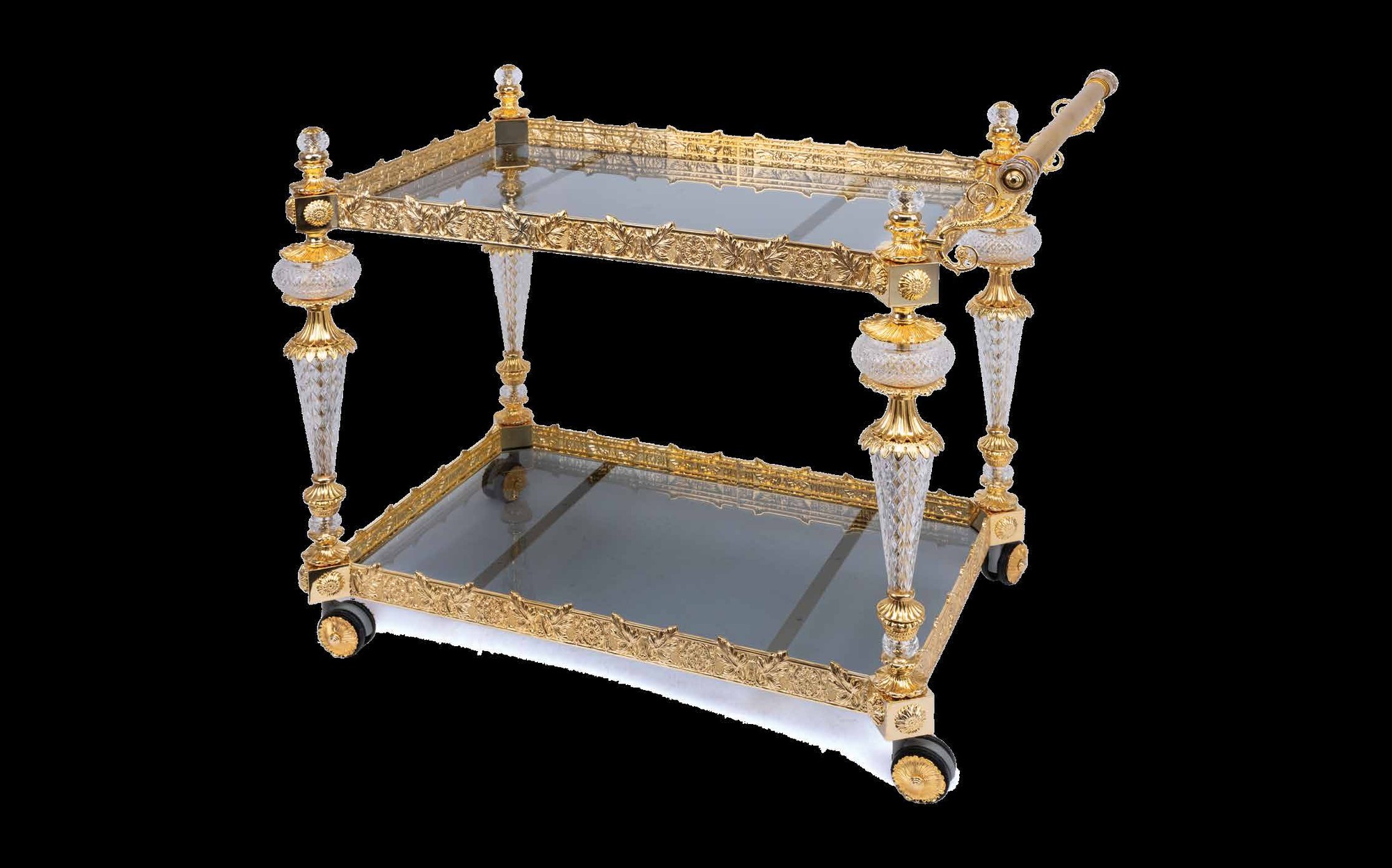 I Biagi Renaissance 2025 gold and crystal tea trolley I Biagi Renaissance 2025 gold and crystal tea trolley – Italian luxury crystal and gold