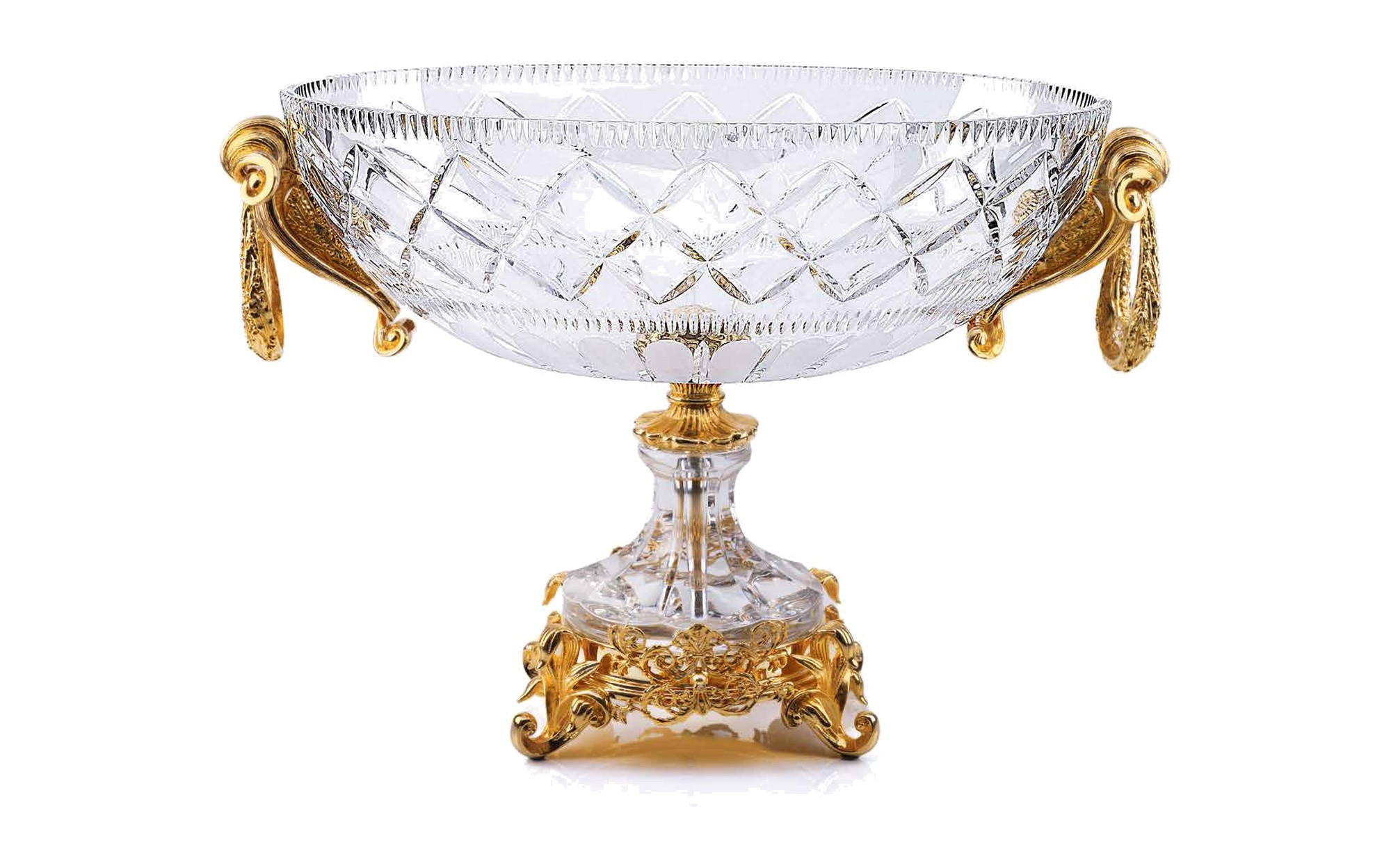 I Biagi Renaissance 2025 crystal fruit bowl with gold handles I Biagi Renaissance 2025 crystal fruit bowl with gold handles – Italian luxury crystal and gold