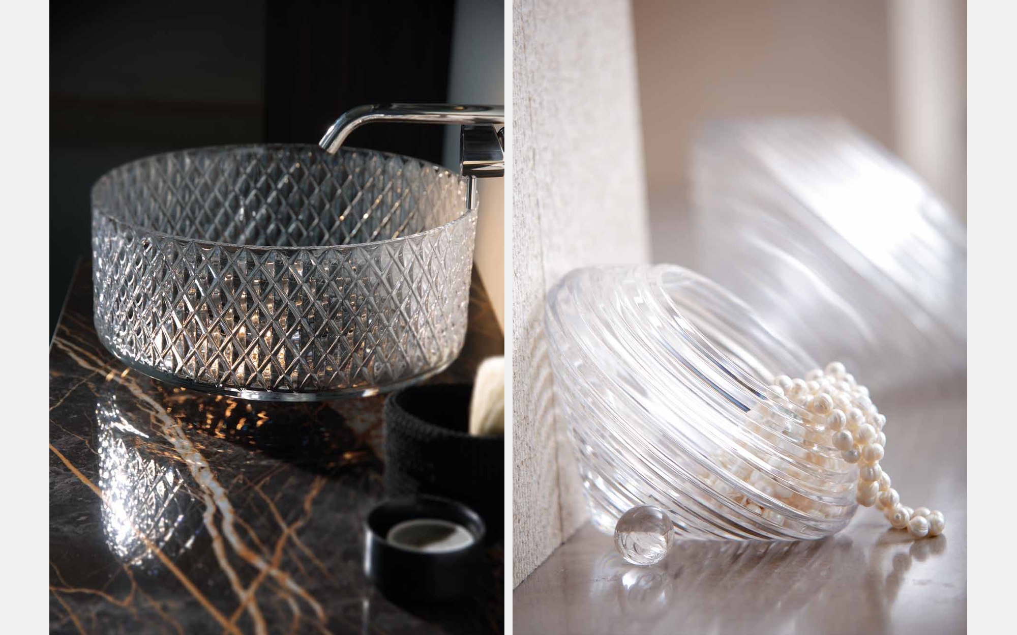 Il Paralume Marina Bath Accessories хрустальная раковина и стеклянная банка &ndash; итальянские аксессуары для ванной люкс