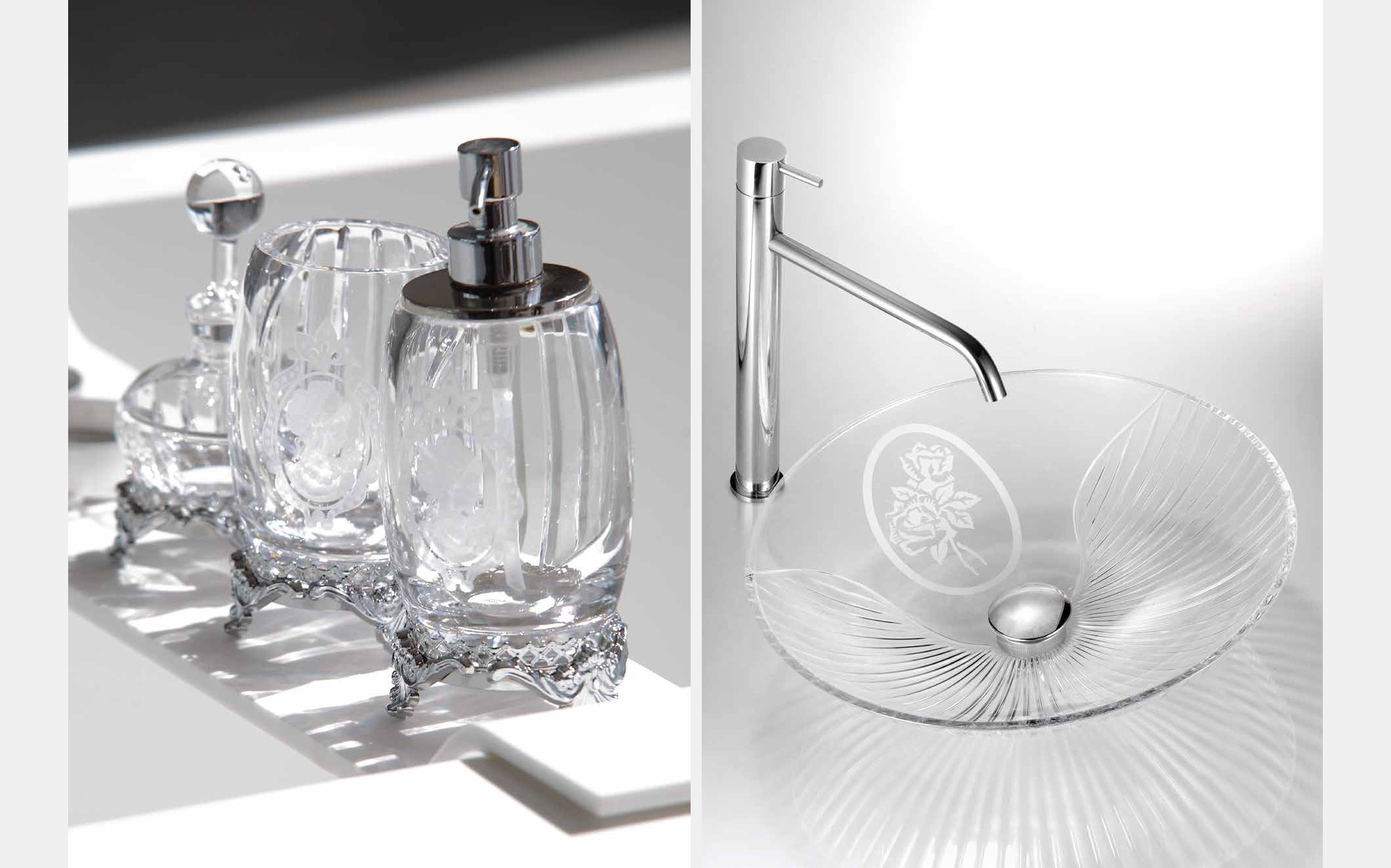 Il Paralume Marina Bath Accessories хрустальные дозаторы для мыла и стеклянная раковина &ndash; итальянские аксессуары для ванной люкс
