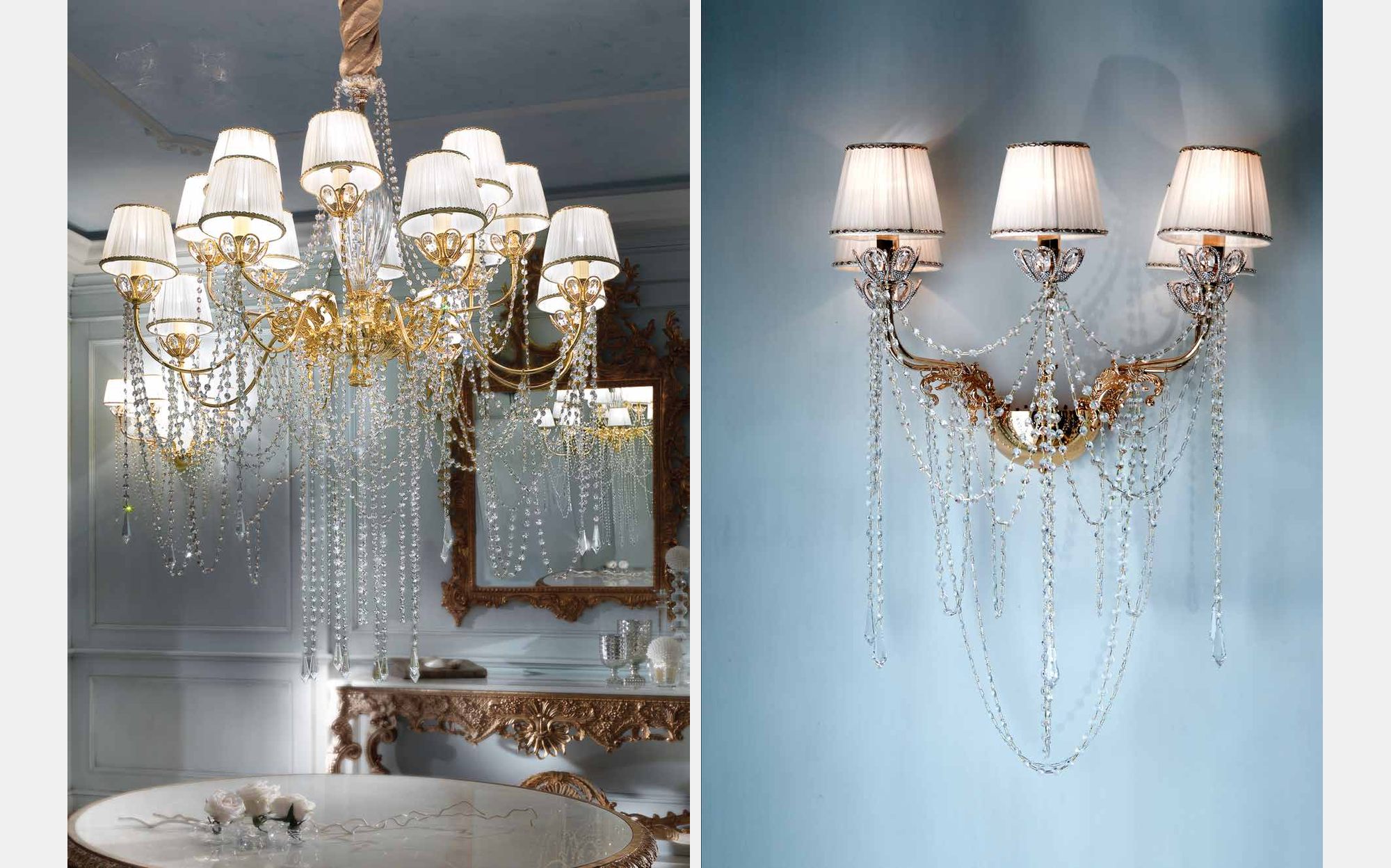 Il Paralume Marina Classic Lighting хрустальная люстра и бра в классической ванной &ndash; классическое итальянское освещение люкс