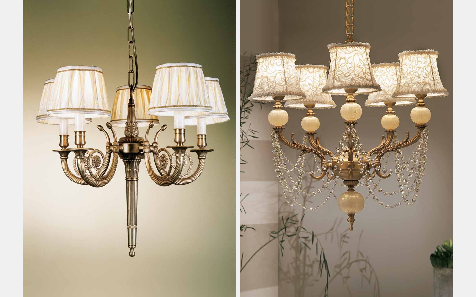 Il Paralume Marina Classic Lighting золотые люстры с абажурами цвета слоновой кости &ndash; классическое итальянское освещение люкс