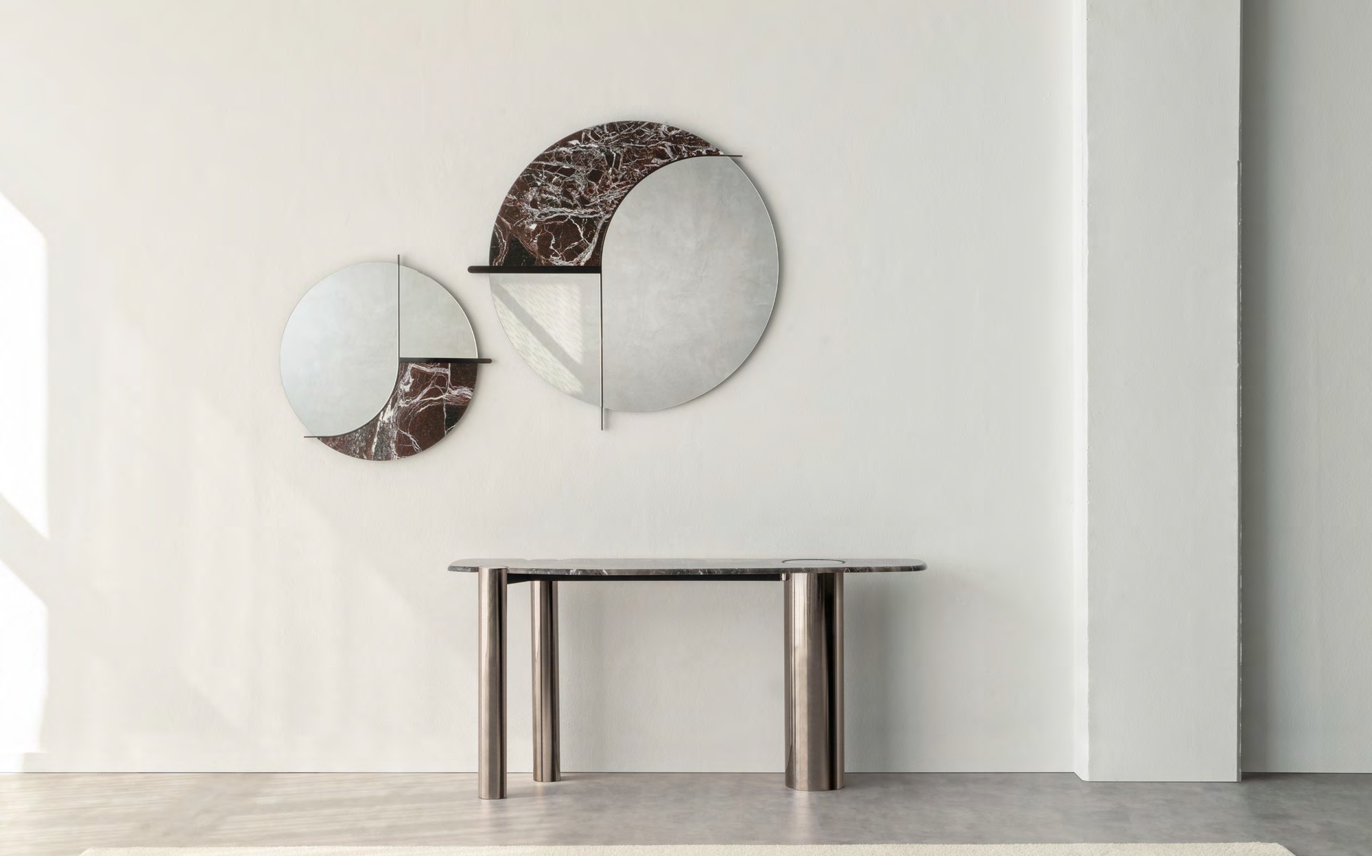 Lenzi Home Collection 2024 marble console with decorative mirrors Lenzi Home Collection 2024 marble console with decorative mirrors – Italian luxury furniture