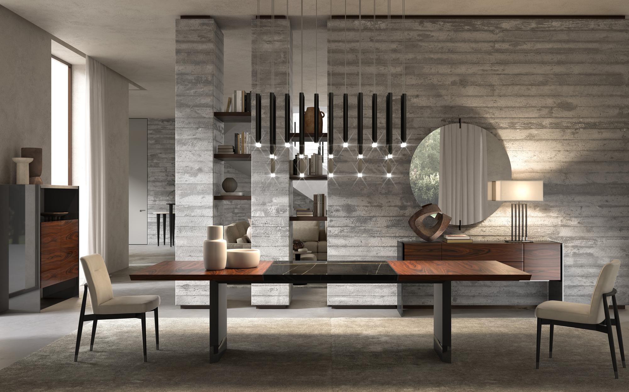 Malerba Next Level dining room with table, chairs and sideboard Malerba Next Level dining room with table, chairs and sideboard – contemporary Italian luxury furniture