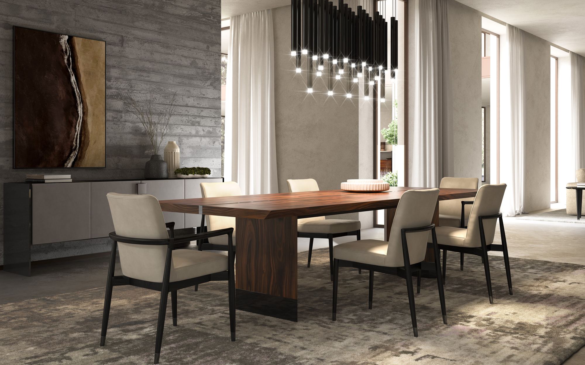 Malerba Next Level dining room with chairs and sideboard Malerba Next Level dining room with chairs and sideboard – contemporary Italian luxury furniture
