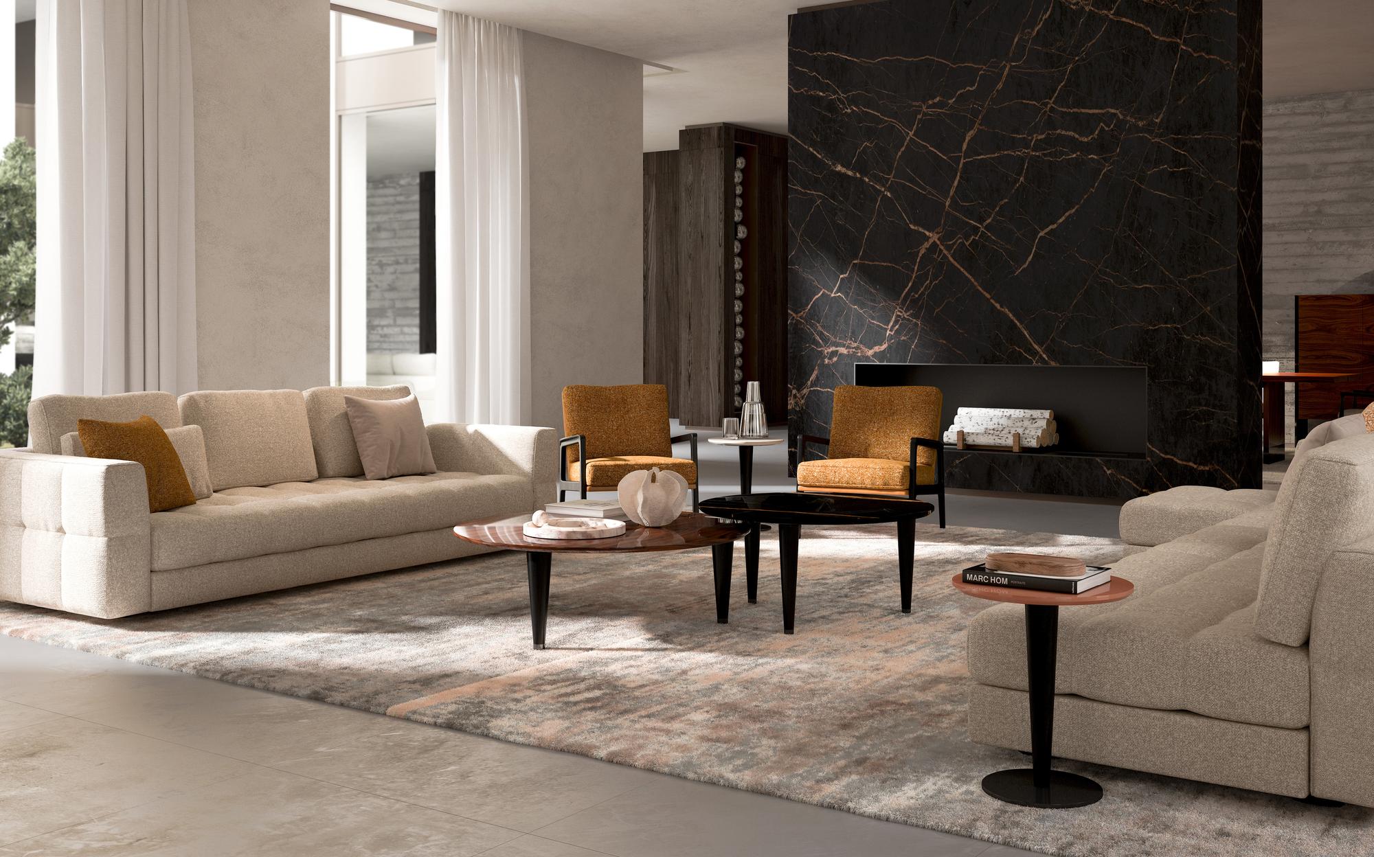 Malerba Next Level living room with sectional sofa and armchair Malerba Next Level living room with sectional sofa and armchair – contemporary Italian luxury furniture