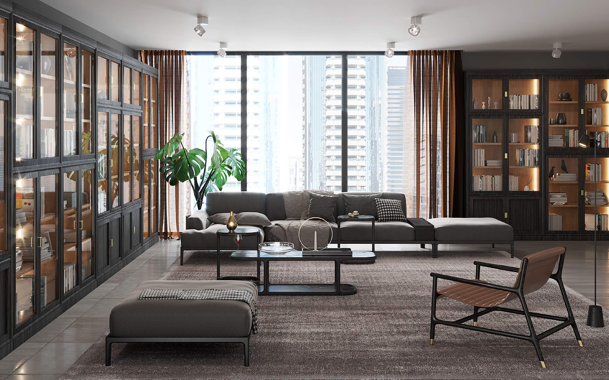 Morelato Bookcases and Spaces модульная система Novecento с модульным диваном Bellagio &ndash; итальянские книжные шкафы и мебель люкс