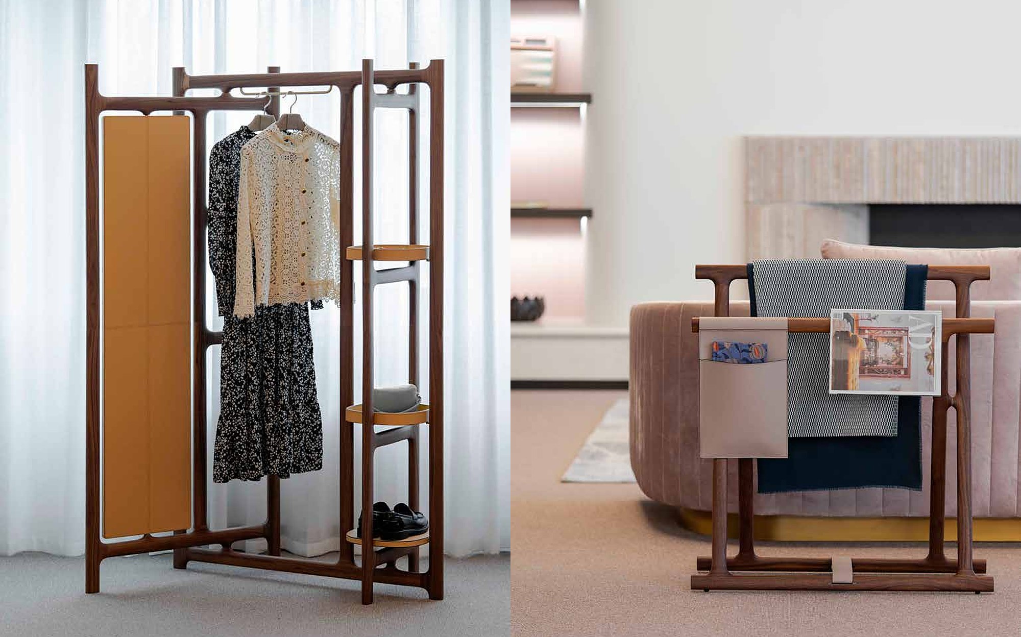 Pinetti Collection 2024 leather valet stand and blanket rack Pinetti Collection 2024 leather valet stand and blanket rack – Italian luxury leather accessories