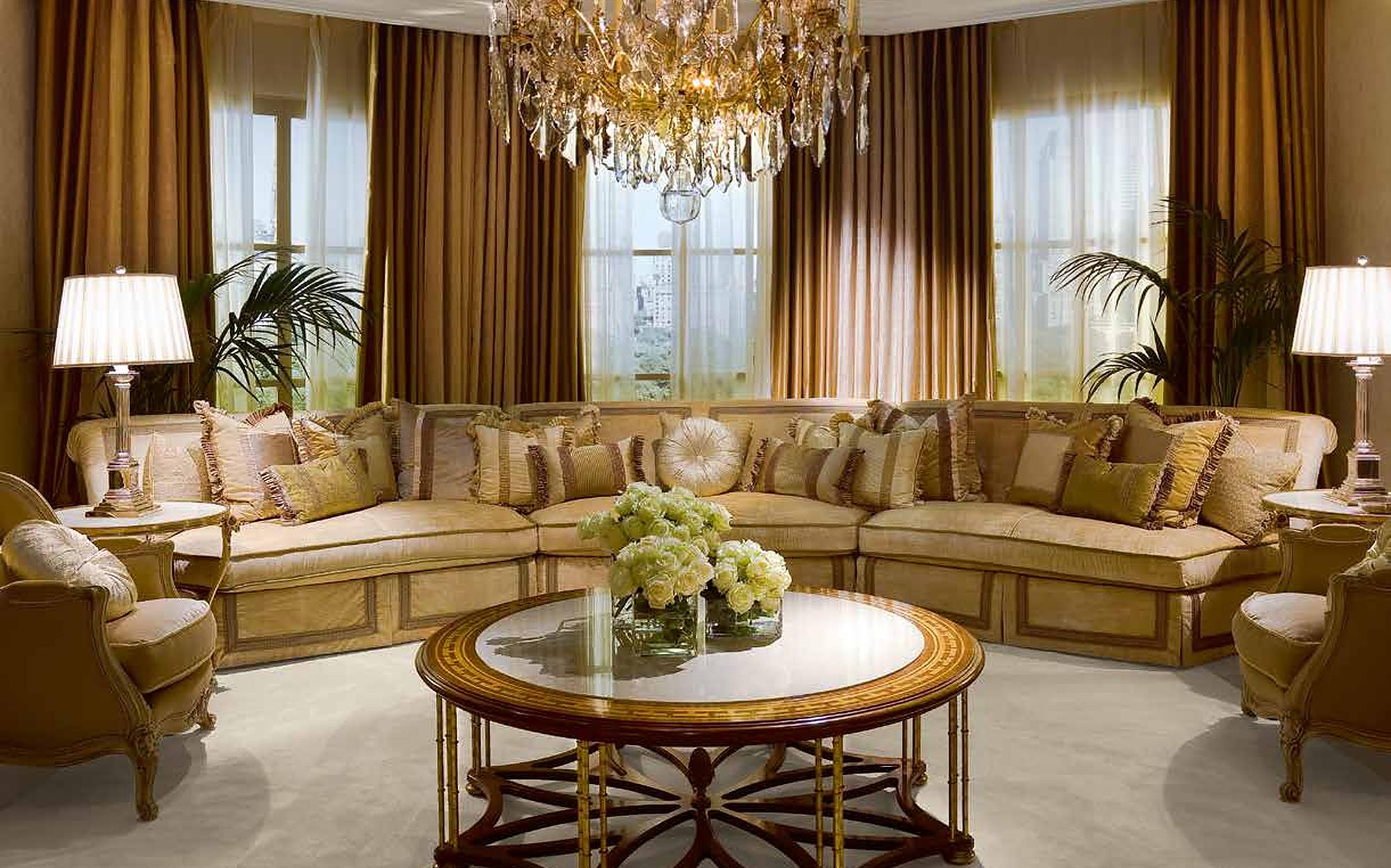 Provasi Signature living room with corner sofa and round coffee table Provasi Signature living room with corner sofa and round coffee table – Italian luxury furniture