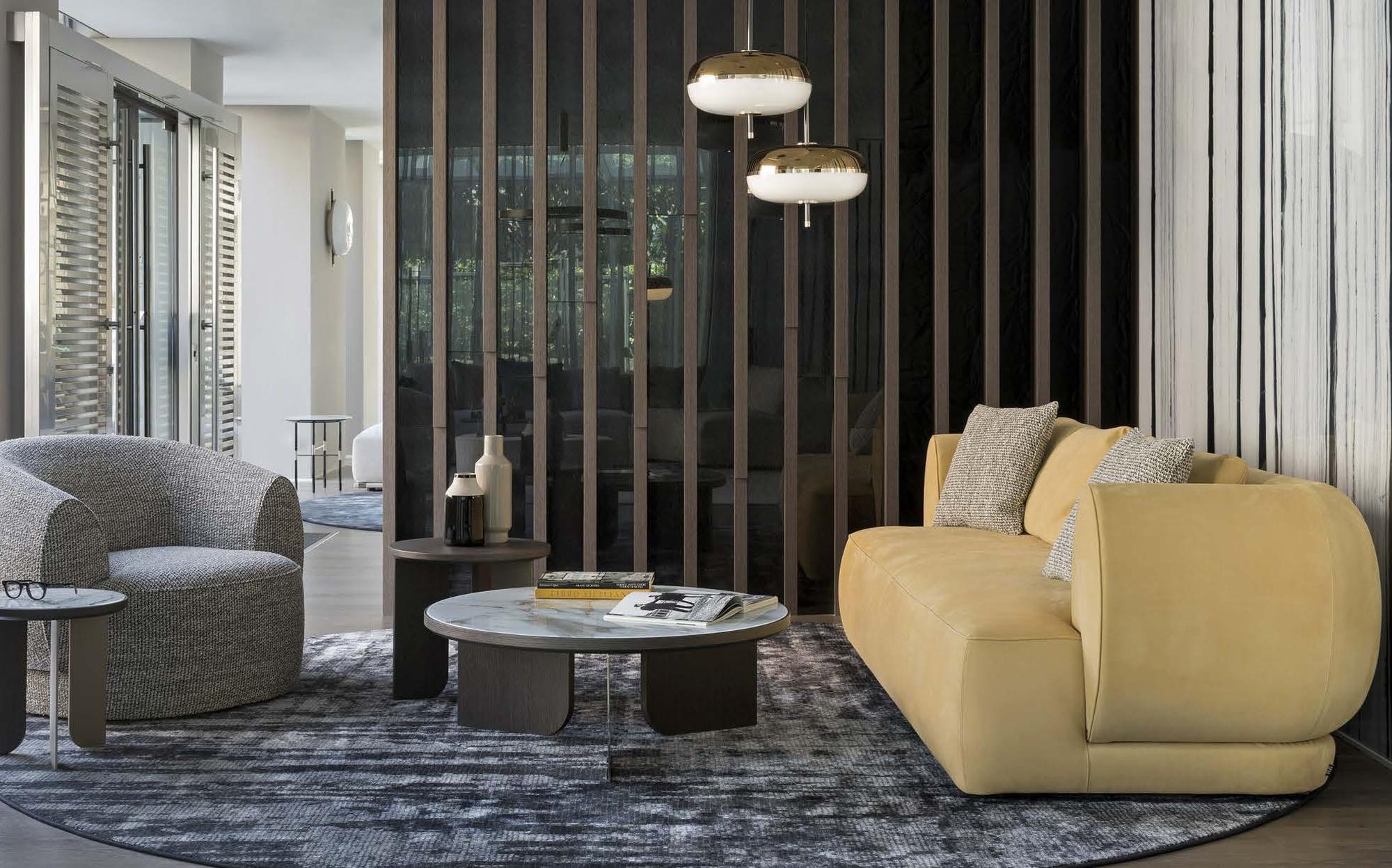 Sicis Botero sofa and armchairs in yellow and grey Sicis Botero sofa and armchairs in yellow and grey – Italian luxury modular sofa
