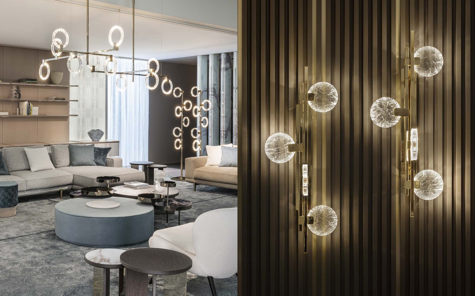 Sicis Lighting ring chandelier and glass wall sconces Sicis Lighting ring chandelier and glass wall sconces – Italian luxury lighting