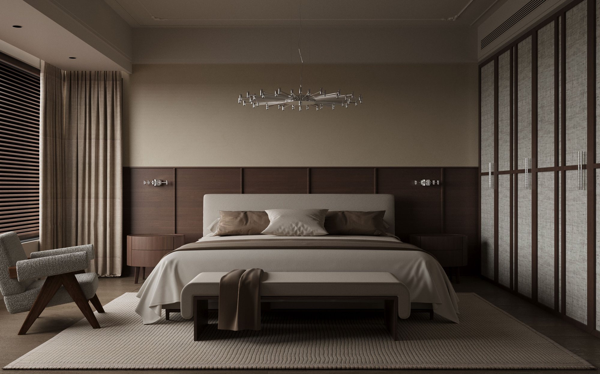 Stillux The Gallery halo chandelier in bedroom Stillux The Gallery halo chandelier in bedroom – Italian luxury lighting