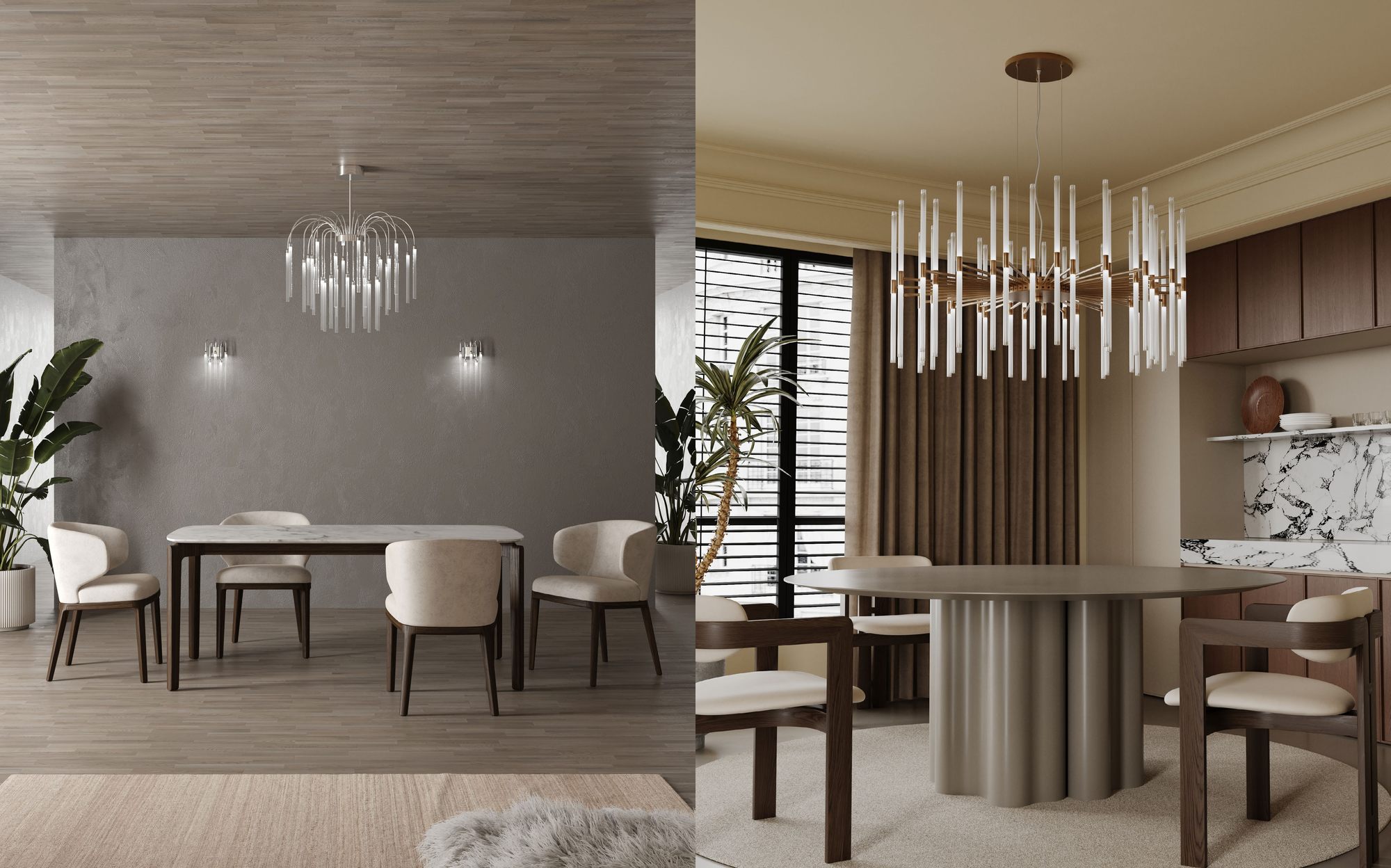 Stillux The Gallery chandeliers and sconces in dining rooms Stillux The Gallery chandeliers and sconces in dining rooms – Italian luxury lighting