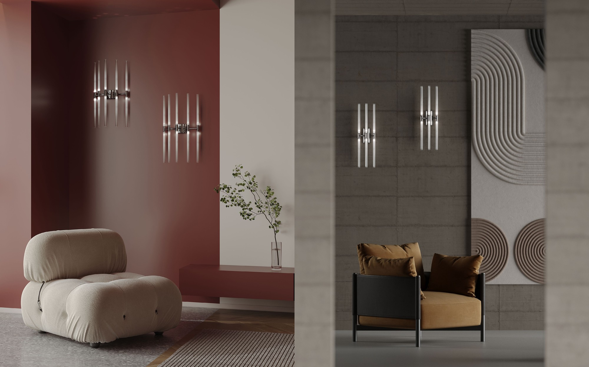 Stillux The Gallery glass wall sconces in lounges Stillux The Gallery glass wall sconces in lounges – Italian luxury lighting