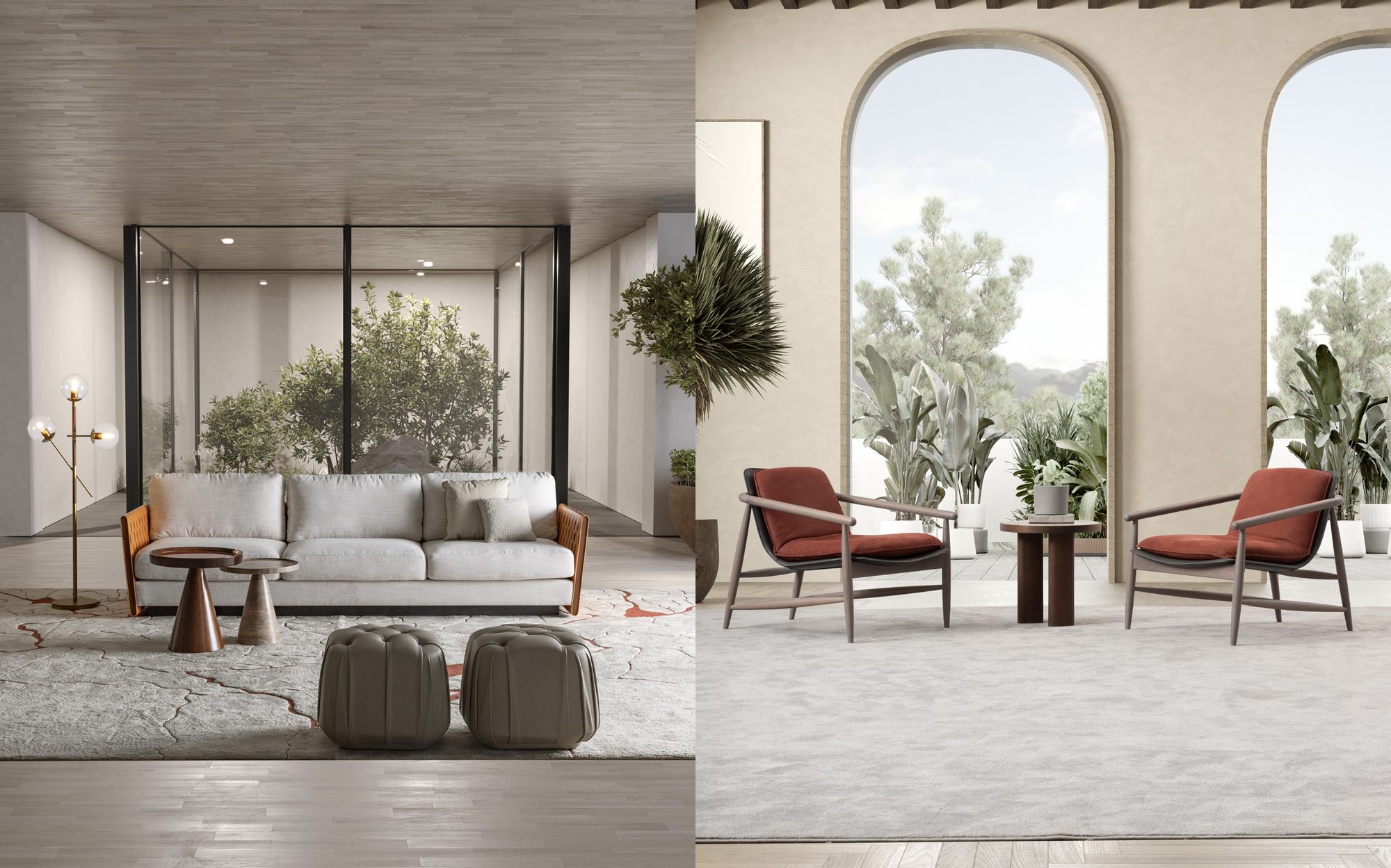 Ulivi Salotti Emotive Boogie sofa and Mirabelle armchairs in living rooms Ulivi Salotti Emotive Boogie sofa and Mirabelle armchairs in living rooms – Italian luxury furniture