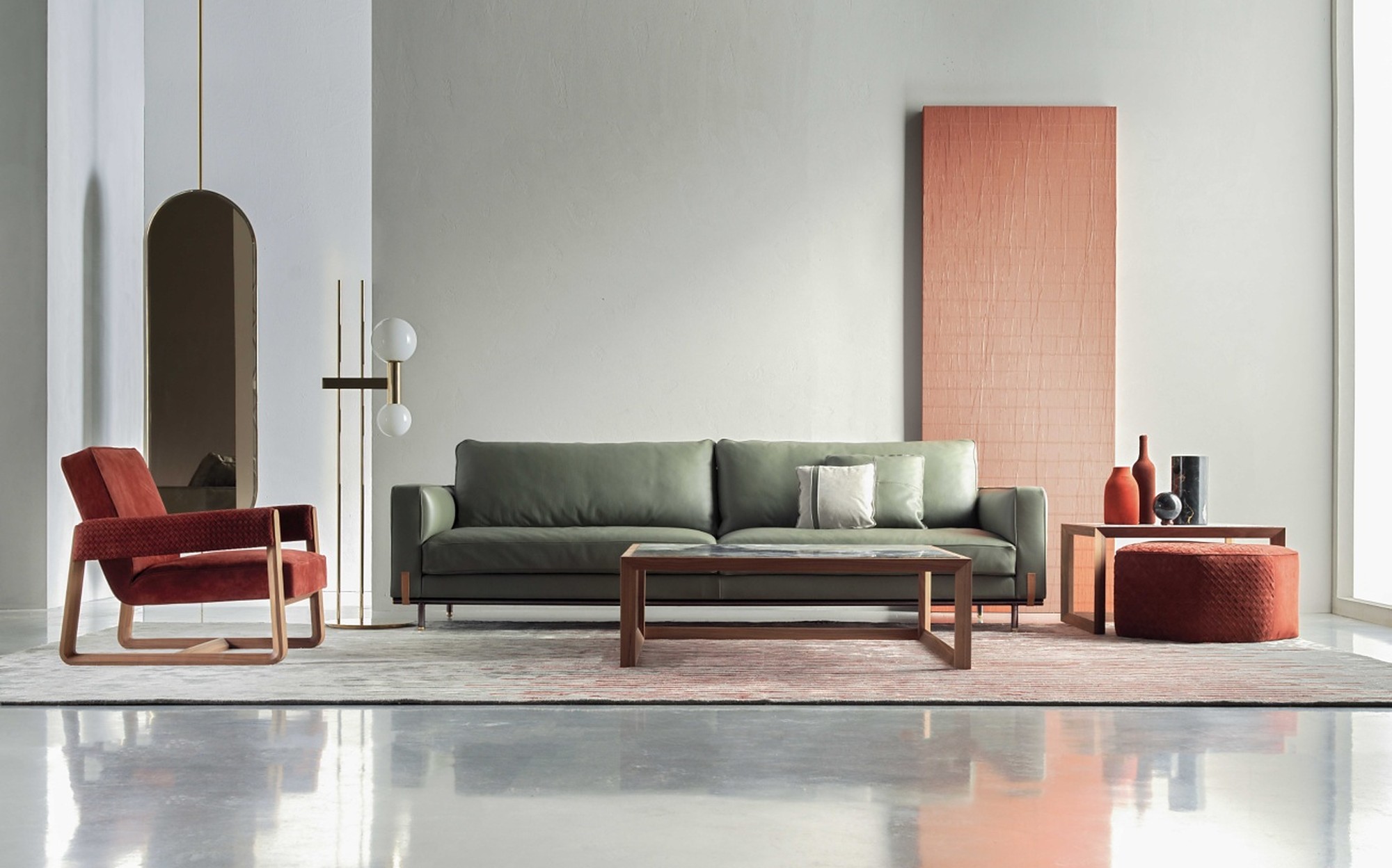 Ulivi Salotti Vanity Etienne sofa with armchair in living room Ulivi Salotti Vanity Etienne sofa with armchair in living room – Italian luxury furniture