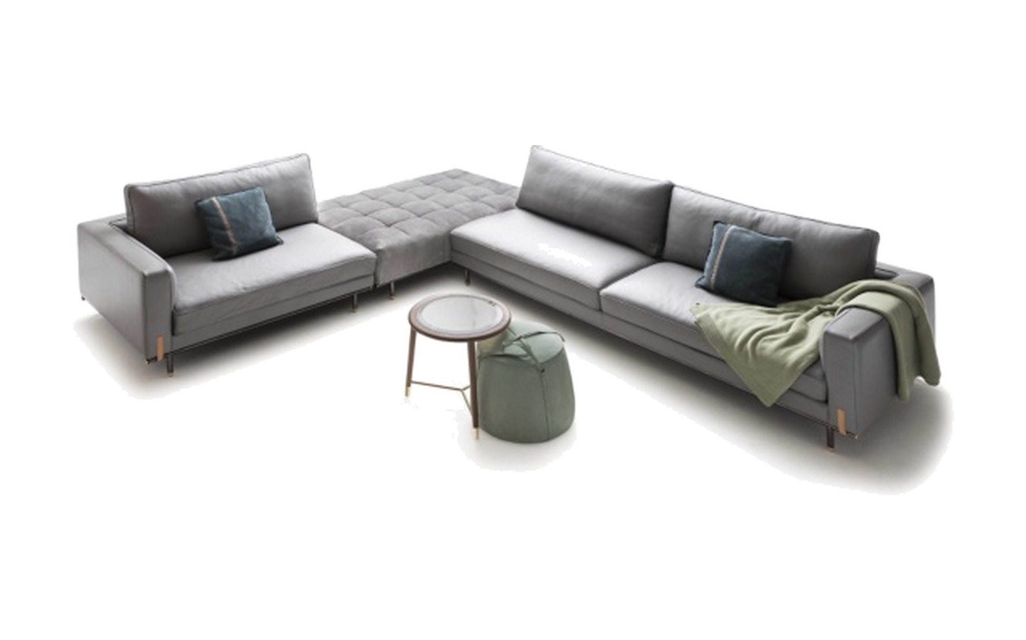 Ulivi Salotti Vanity Etienne sectional sofa with coffee table and pouf Ulivi Salotti Vanity Etienne sectional sofa with coffee table and pouf – Italian luxury furniture