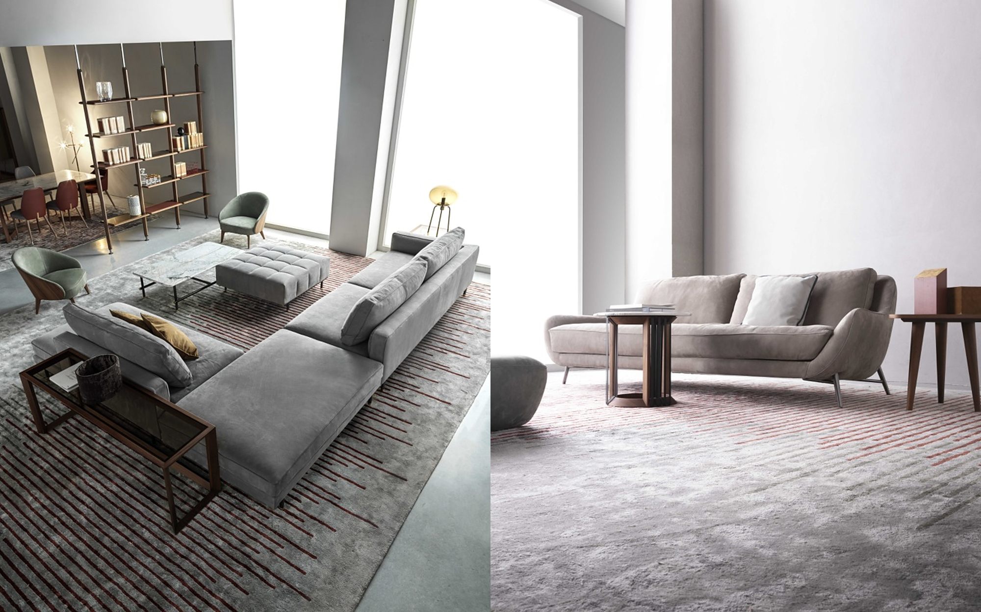 Ulivi Salotti Vanity Etienne sectional and Maxime sofa in living rooms Ulivi Salotti Vanity Etienne sectional and Maxime sofa in living rooms – Italian luxury furniture