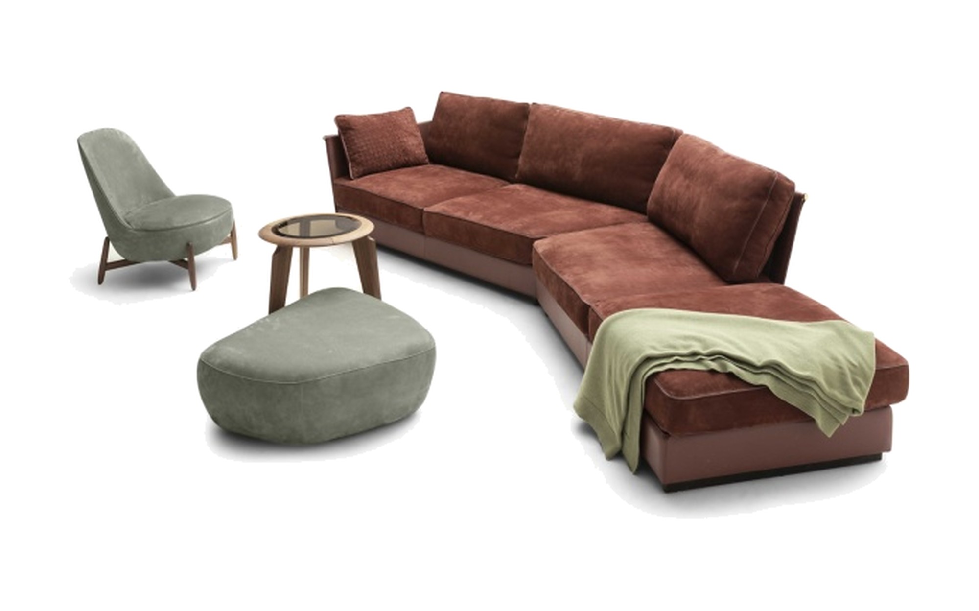 Ulivi Salotti Vanity Barnaby corner sofa with armchair and pouf Ulivi Salotti Vanity Barnaby corner sofa with armchair and pouf – Italian luxury furniture