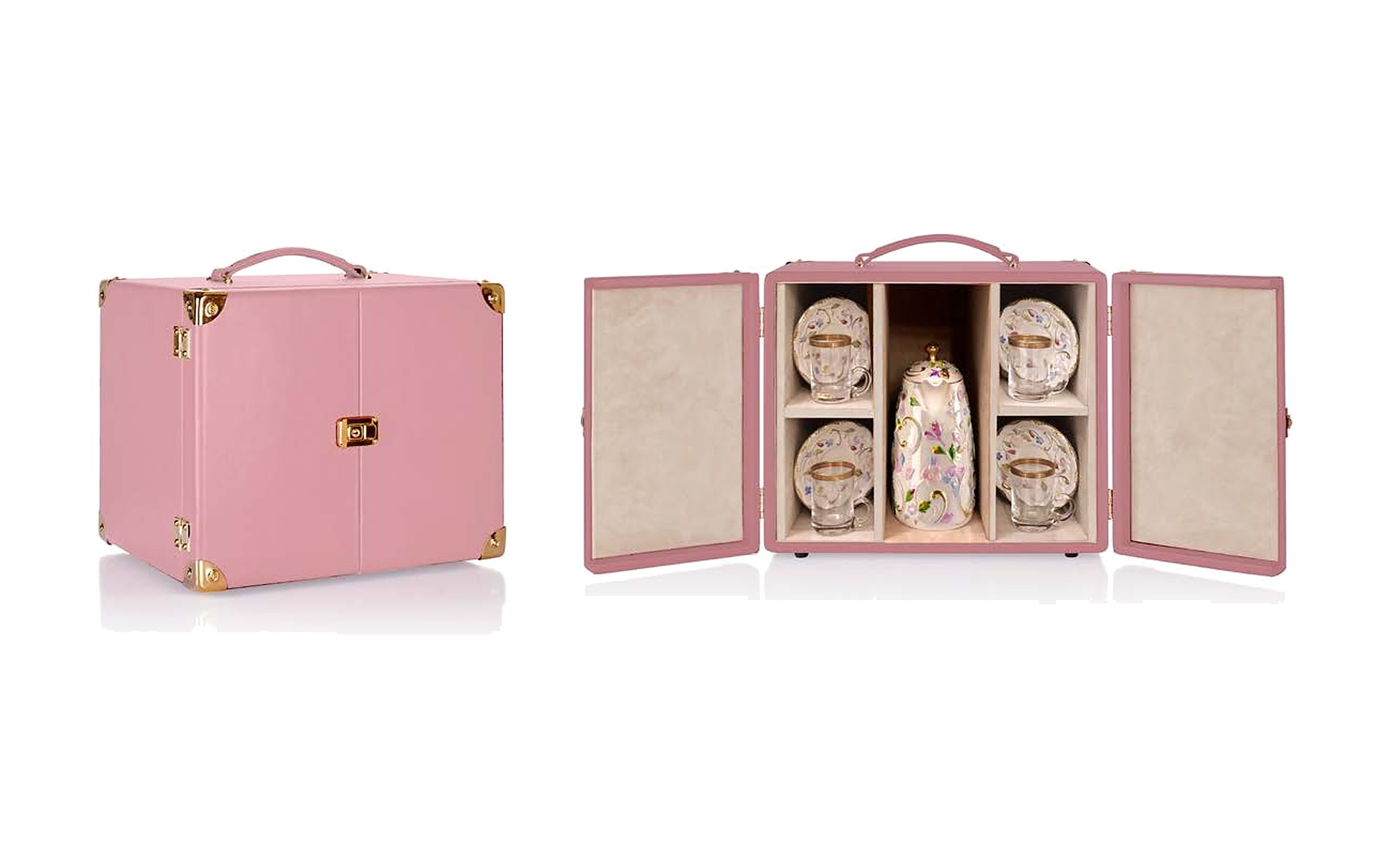 Villari Newness 2026 pink leather tea trunk Villari Newness 2026 pink leather tea trunk – Italian luxury porcelain