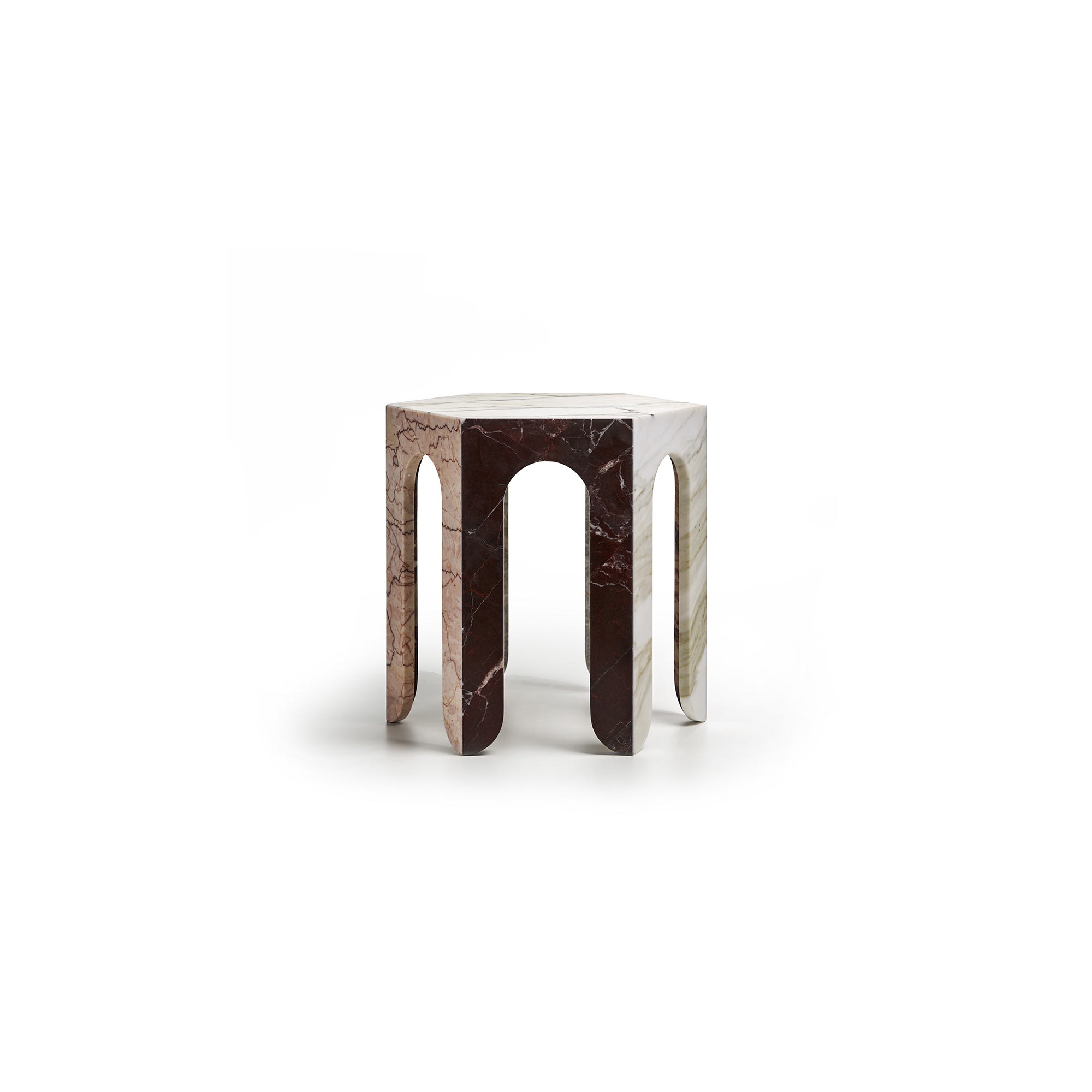 Sesto coffee table in sculpted marble, Italian luxury marble furniture by Bufalini