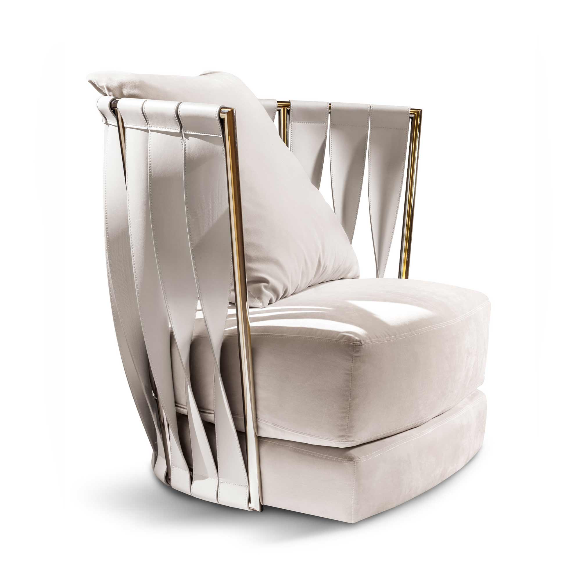 Twist armchair, sculptural Italian luxury furniture design by Cantori