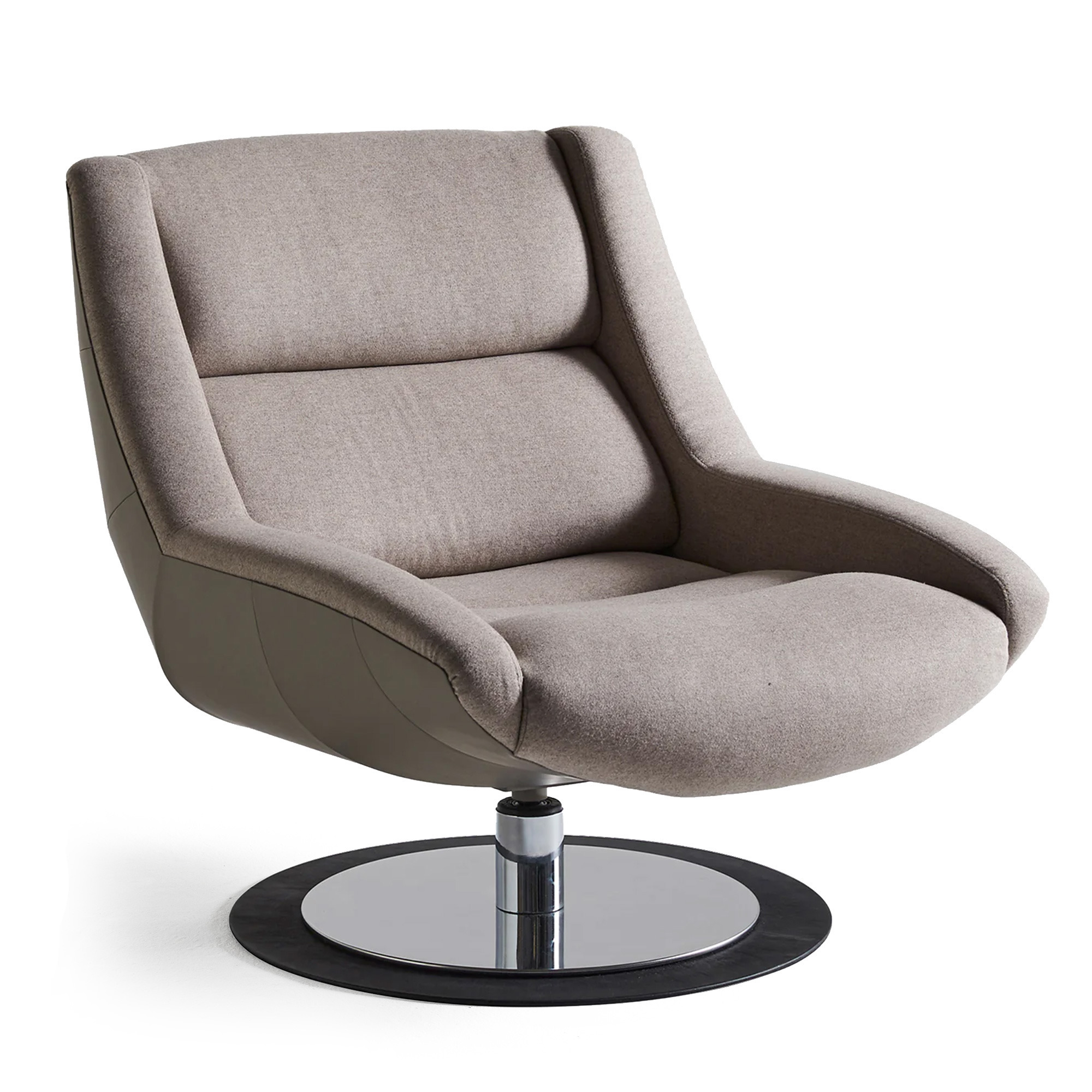 Casa Covre Skipper Swivel Armchair, nautilus-inspired luxury Italian armchair in leather