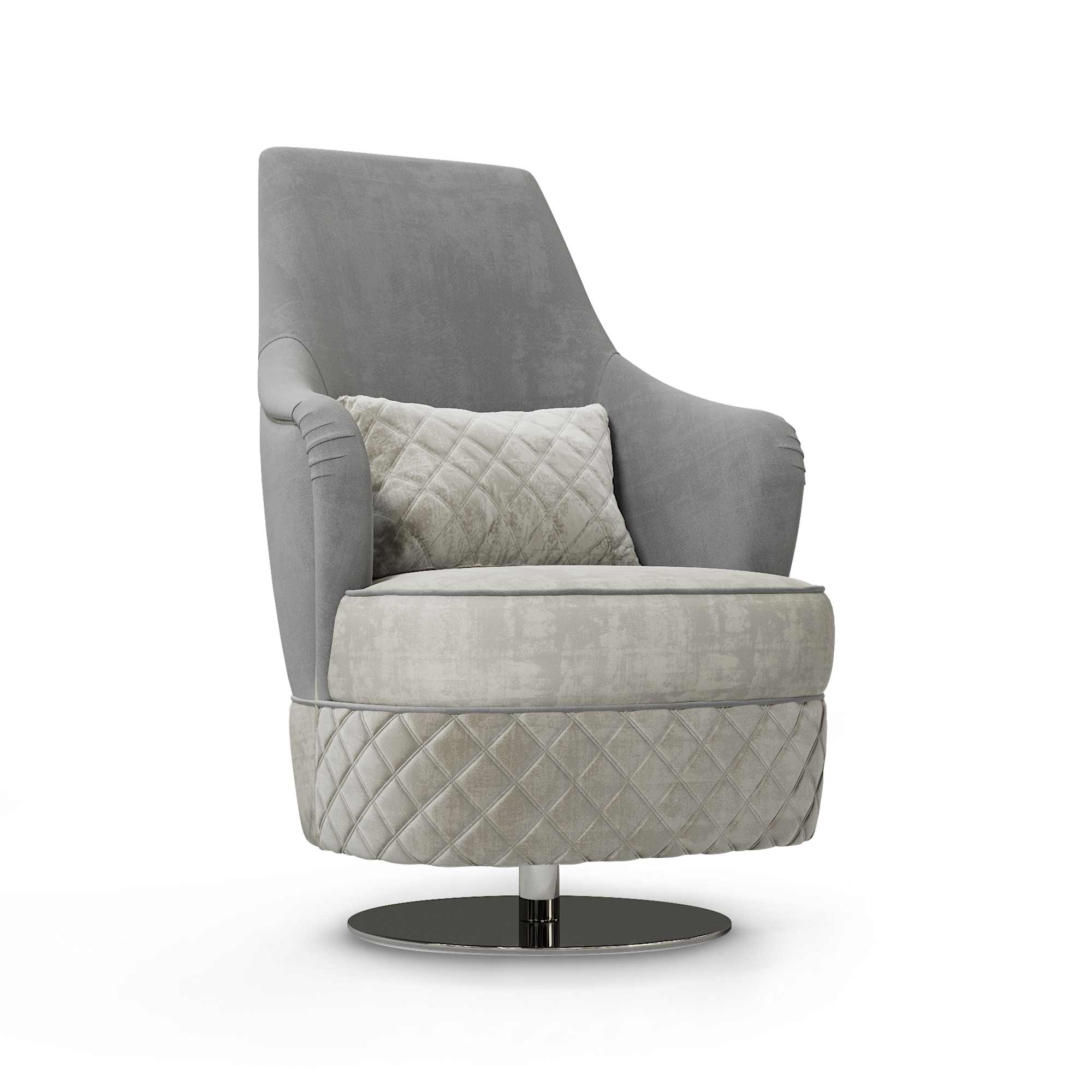 Ceppi Ares armchair in velvet, Italian luxury walnut furniture brand