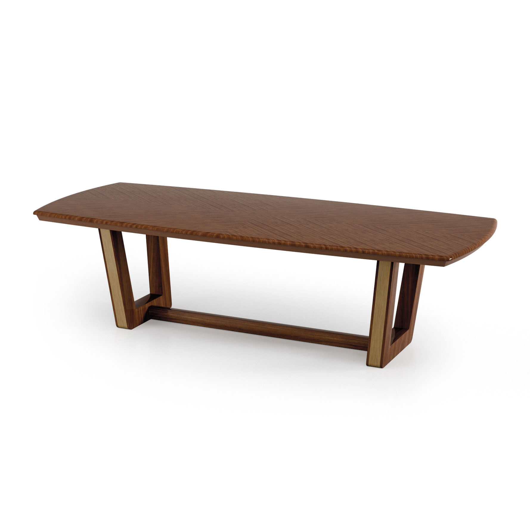 Ceppi Cloe dining table in walnut with bronzed legs