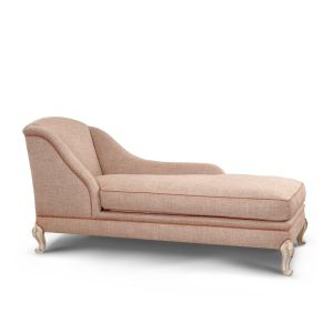 Upholstered dormeuse with carved wooden feet