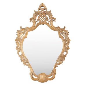 Mirror with carved wooden frame