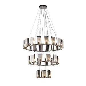 Round chandelier with Carrara marble