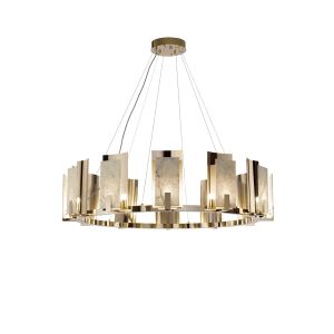 Round chandelier with Carrara marble