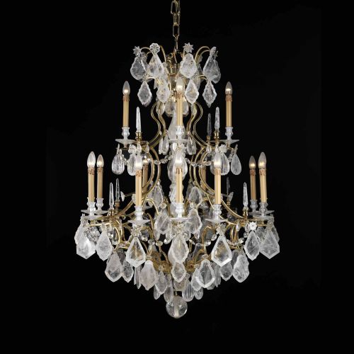 Versailles Rock 16-Light Chandelier with Rock Crystal Pendants