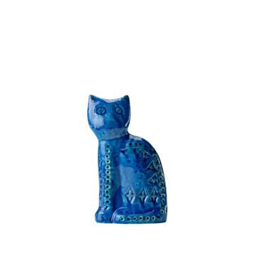 Bitossi Ceramiche RIMINI BLU Sitting Cat Figurine