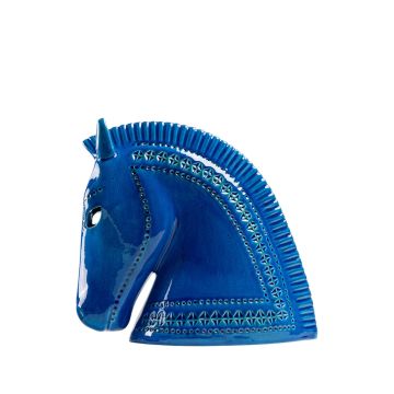 Bitossi Ceramiche RIMINI BLU Horse Head Sculpture