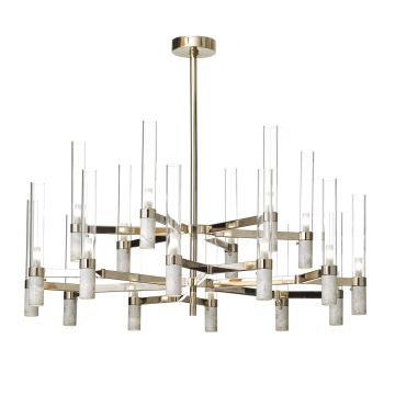 Il Paralume Marina Chandelier Carrara Marble and Borosilicate Glass