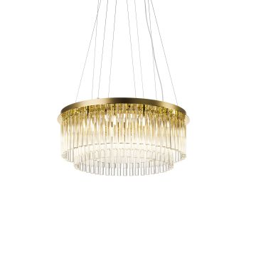 Il Paralume Marina Chandelier Murano Glass Rods Gold Finish